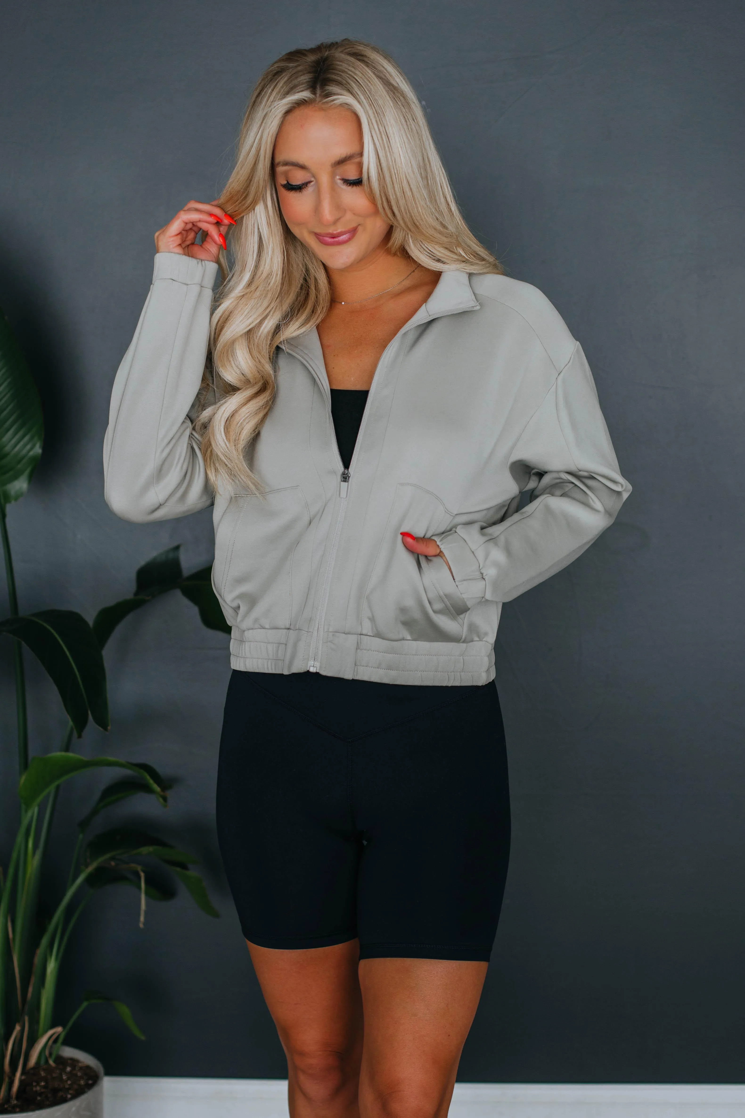 Jules Zip-Up Jacket - Stone sold by Wild Oak Boutique product image thumbnail 2