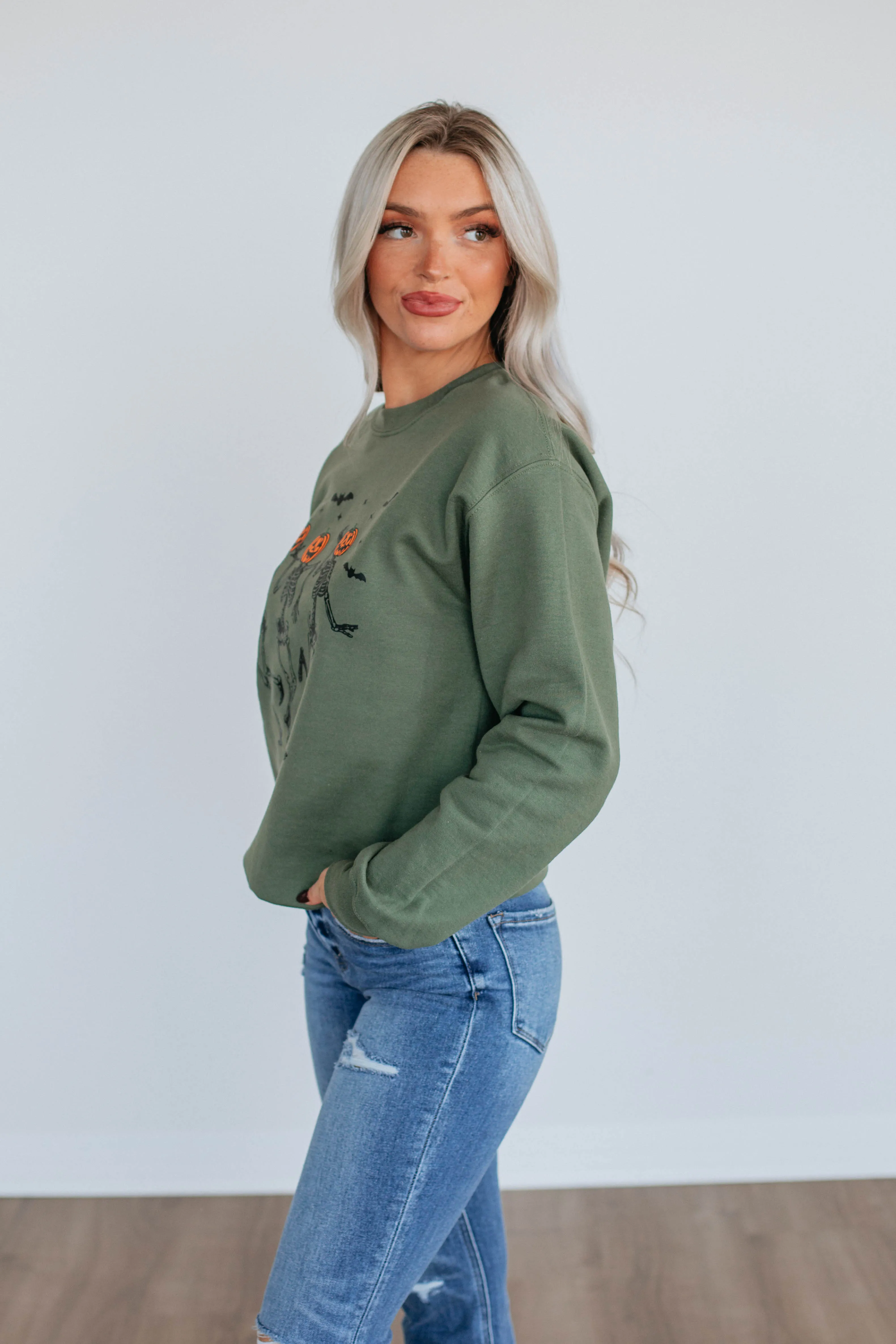 Dancing In The Moonlight Graphic Crewneck - Forest sold by Wild Oak Boutique product image thumbnail 4