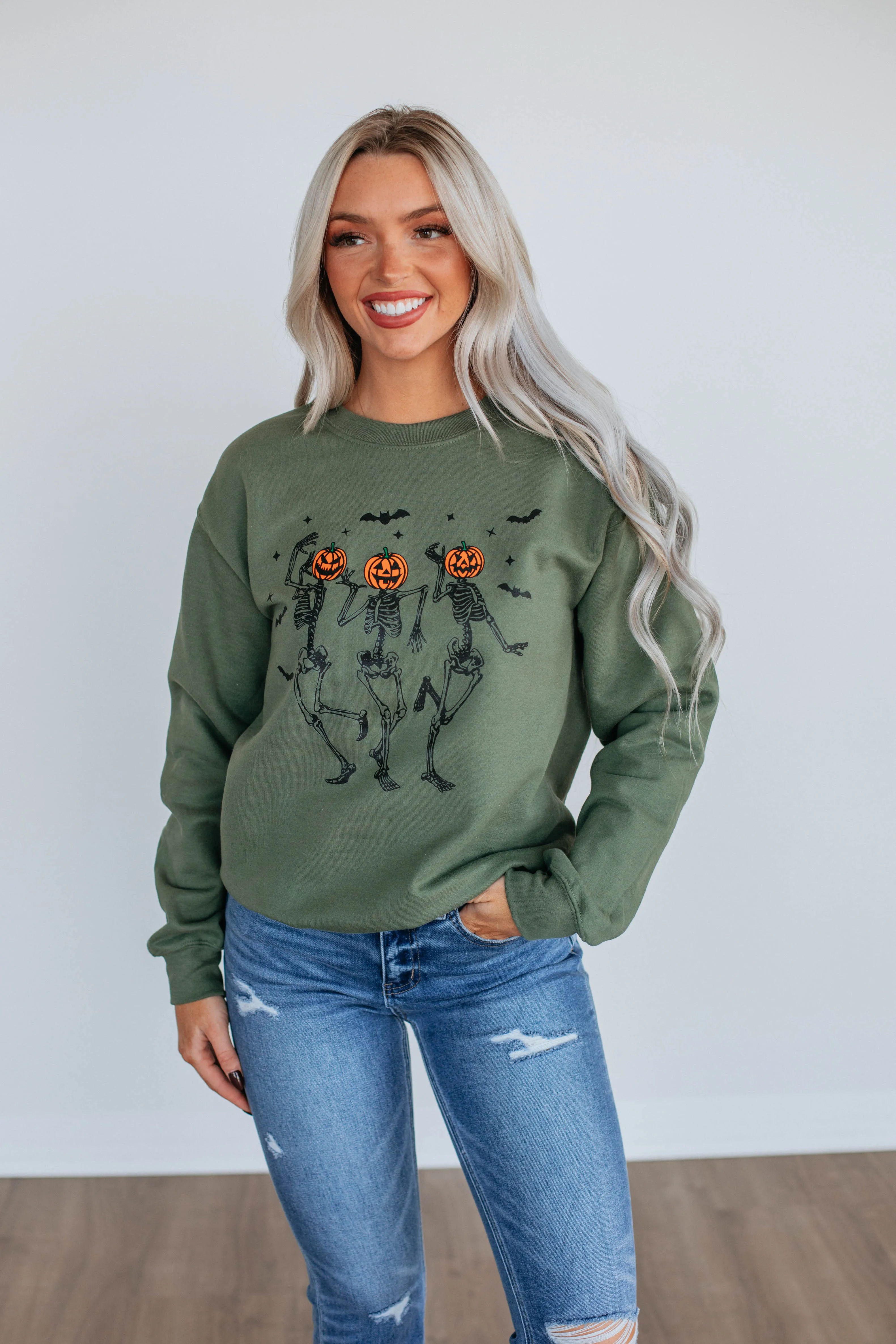 Dancing In The Moonlight Graphic Crewneck - Forest sold by Wild Oak Boutique