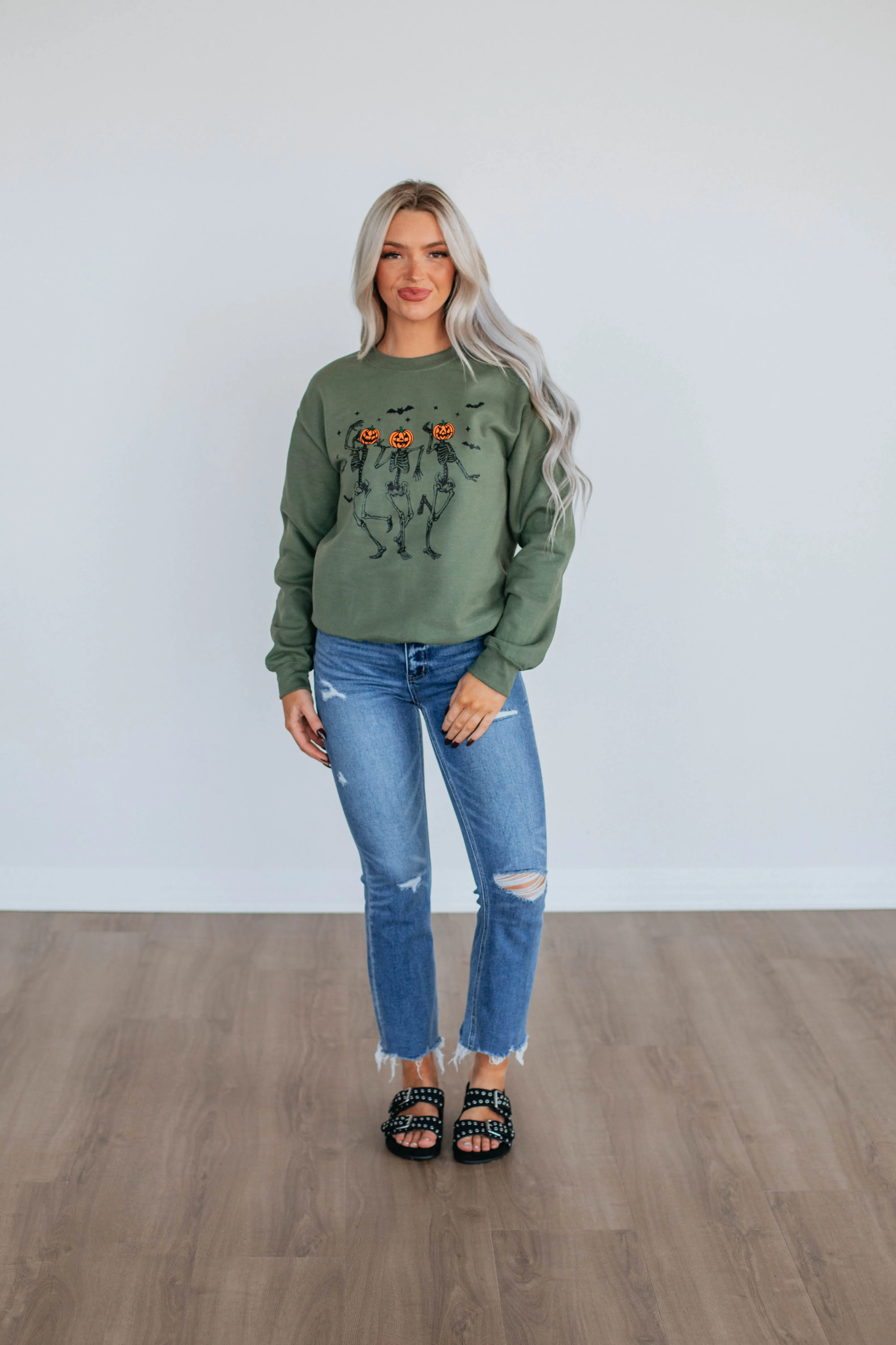 Dancing In The Moonlight Graphic Crewneck - Forest sold by Wild Oak Boutique product image thumbnail 2