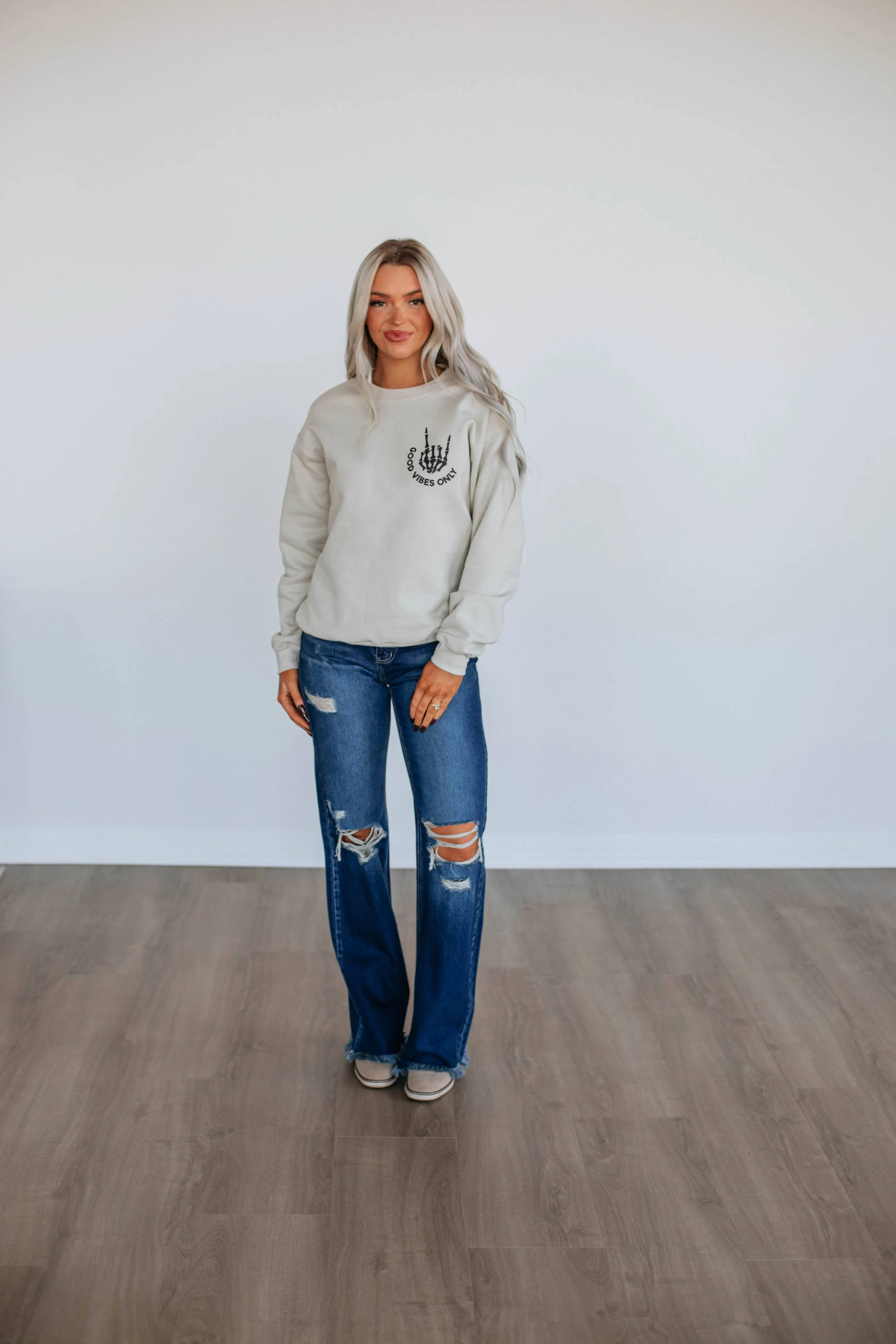 Good Vibes Only Crewneck sold by Wild Oak Boutique product image thumbnail 3
