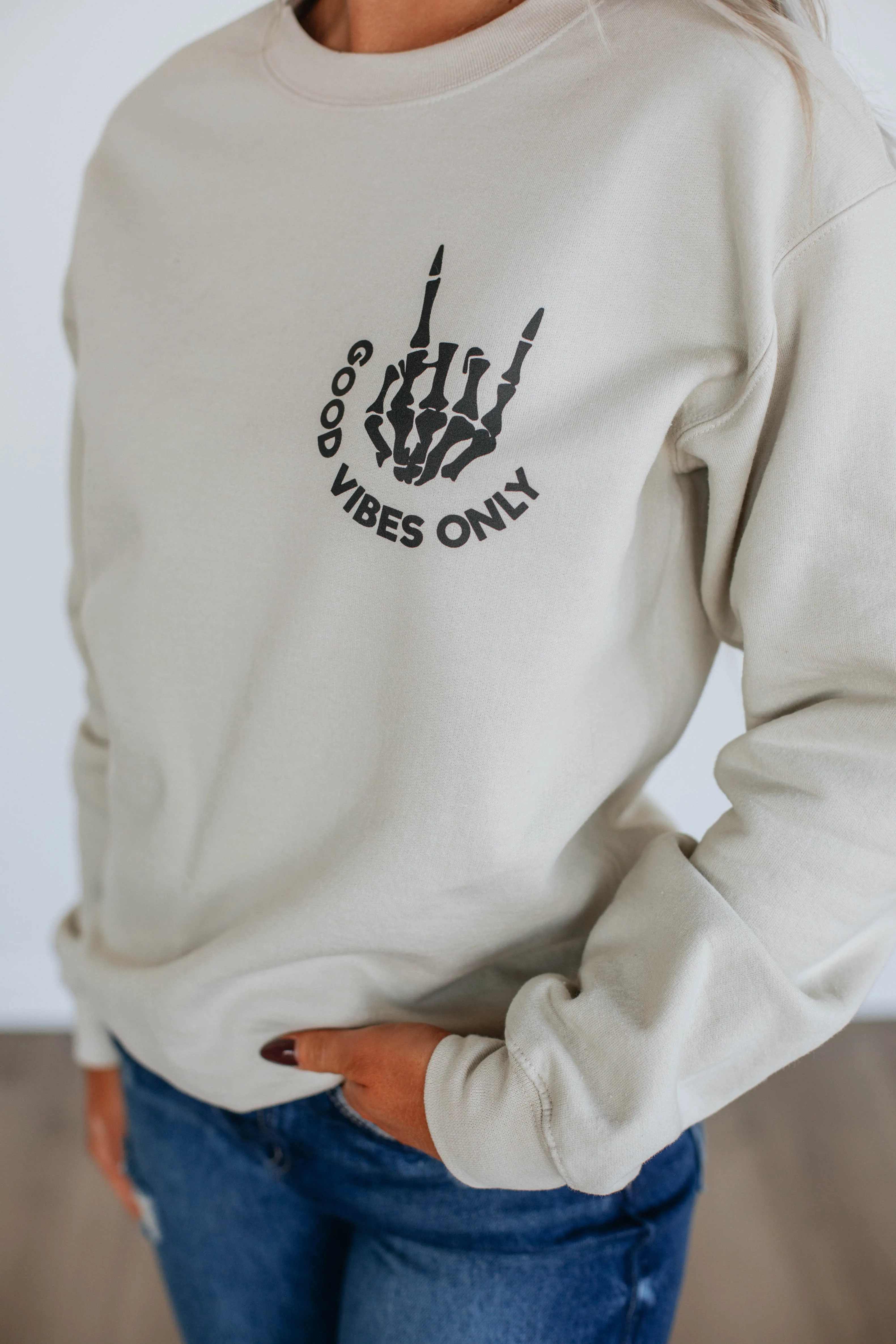 Good Vibes Only Crewneck sold by Wild Oak Boutique product image thumbnail 2