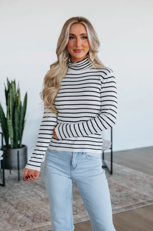 Berkeley Striped Sweater - Ivory made by BE COOL