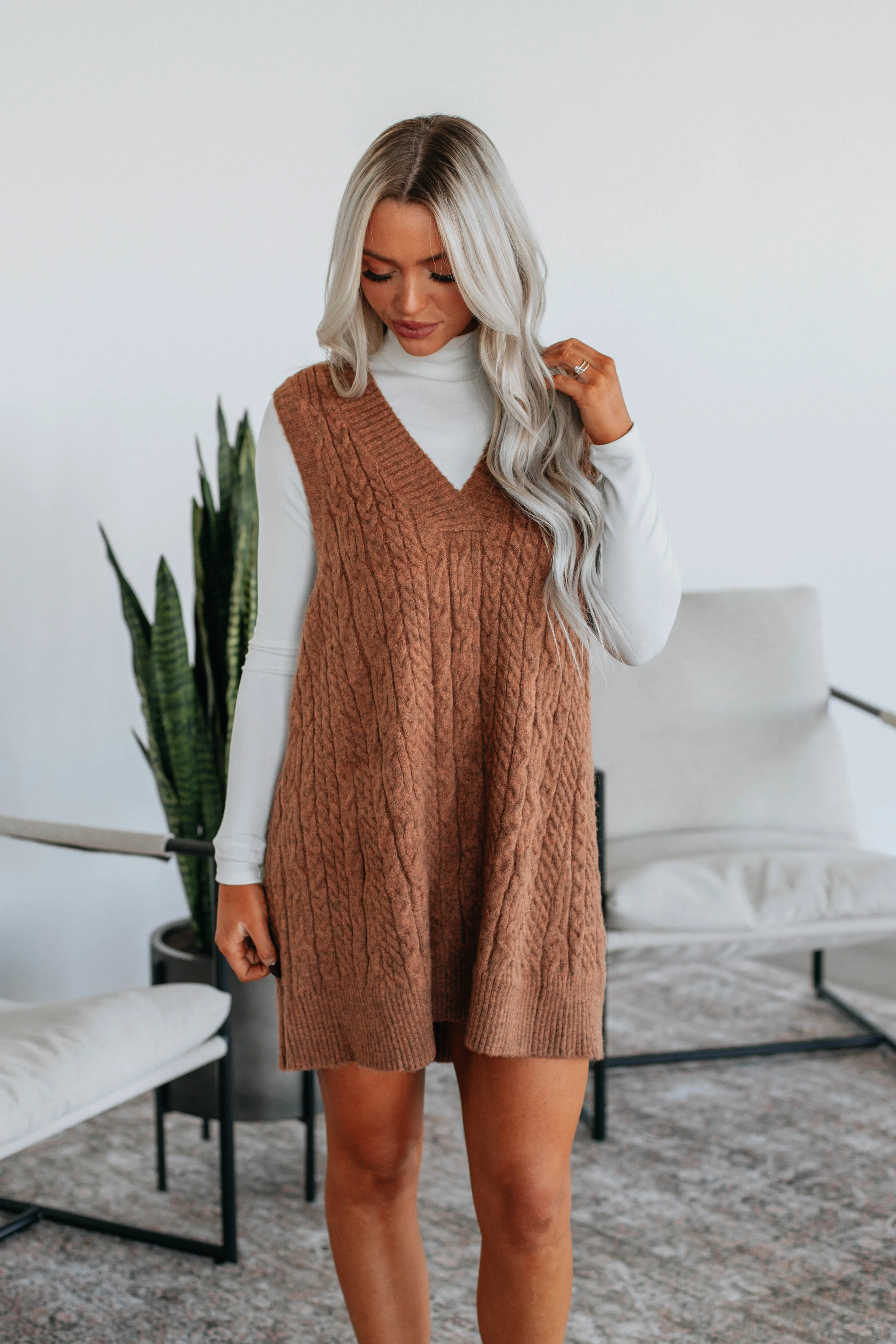 Casilee Sweater Vest - Pecan sold by Wild Oak Boutique product image thumbnail 4