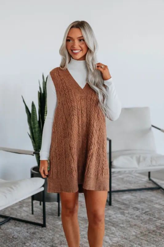 Casilee Sweater Vest - Pecan sold by Wild Oak Boutique