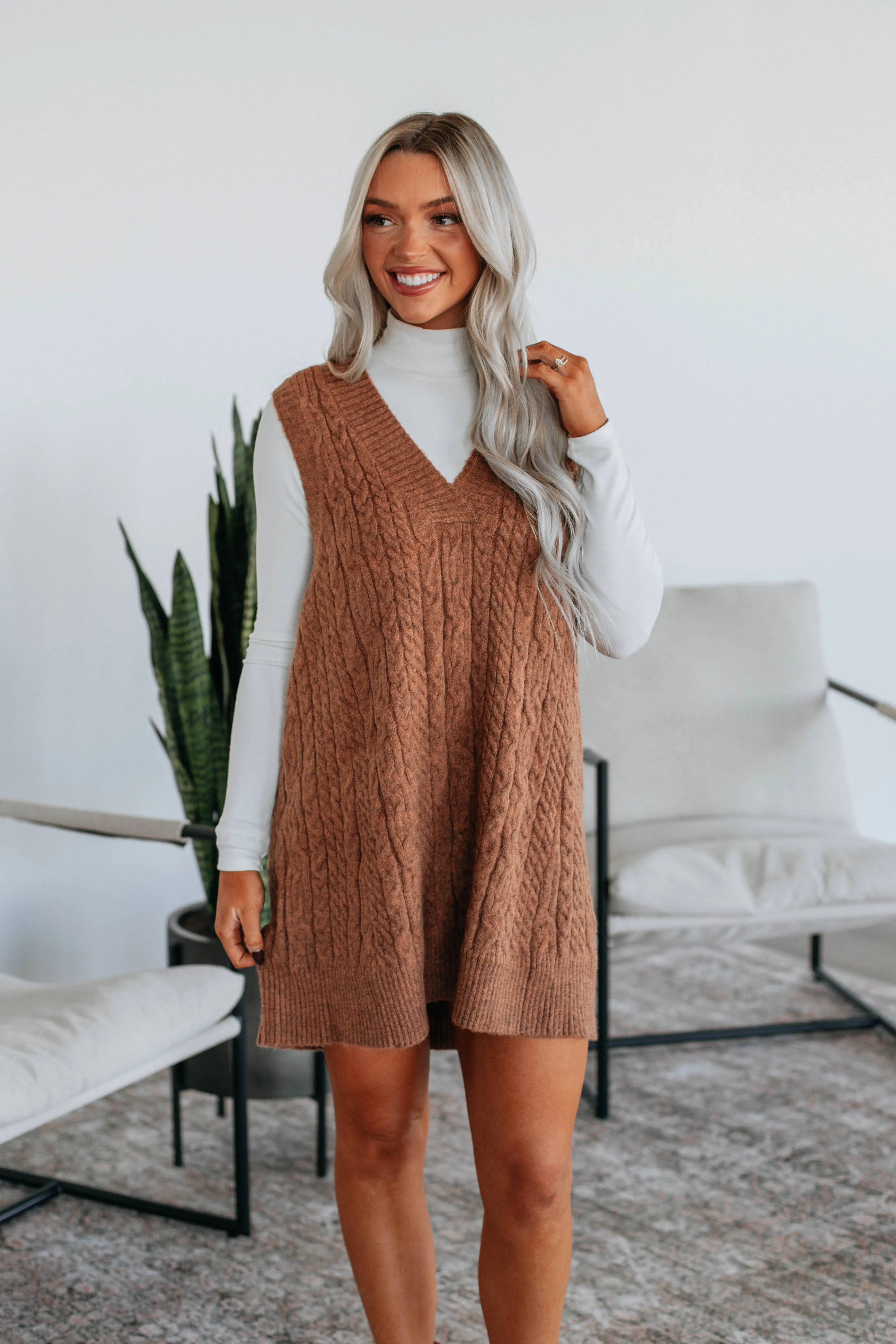 Casilee Sweater Vest - Pecan sold by Wild Oak Boutique