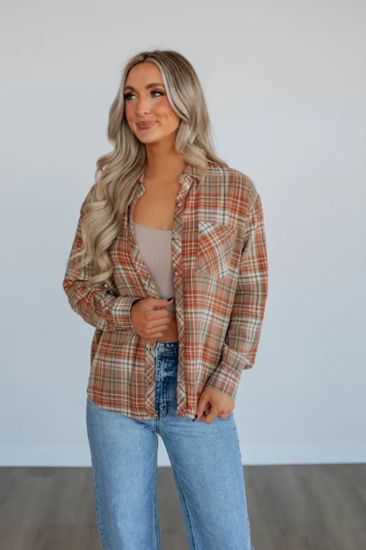 Aviva Flannel Top sold by Wild Oak Boutique