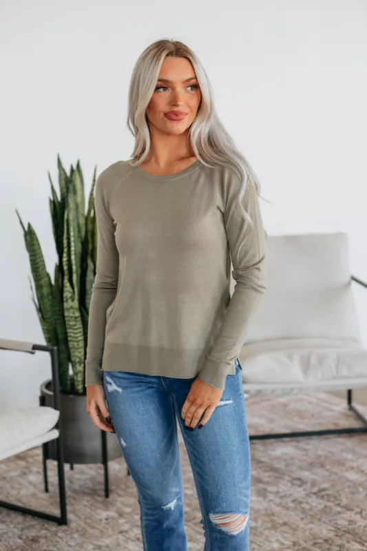 Anneke Long Sleeve Top - Artichoke sold by Wild Oak Boutique