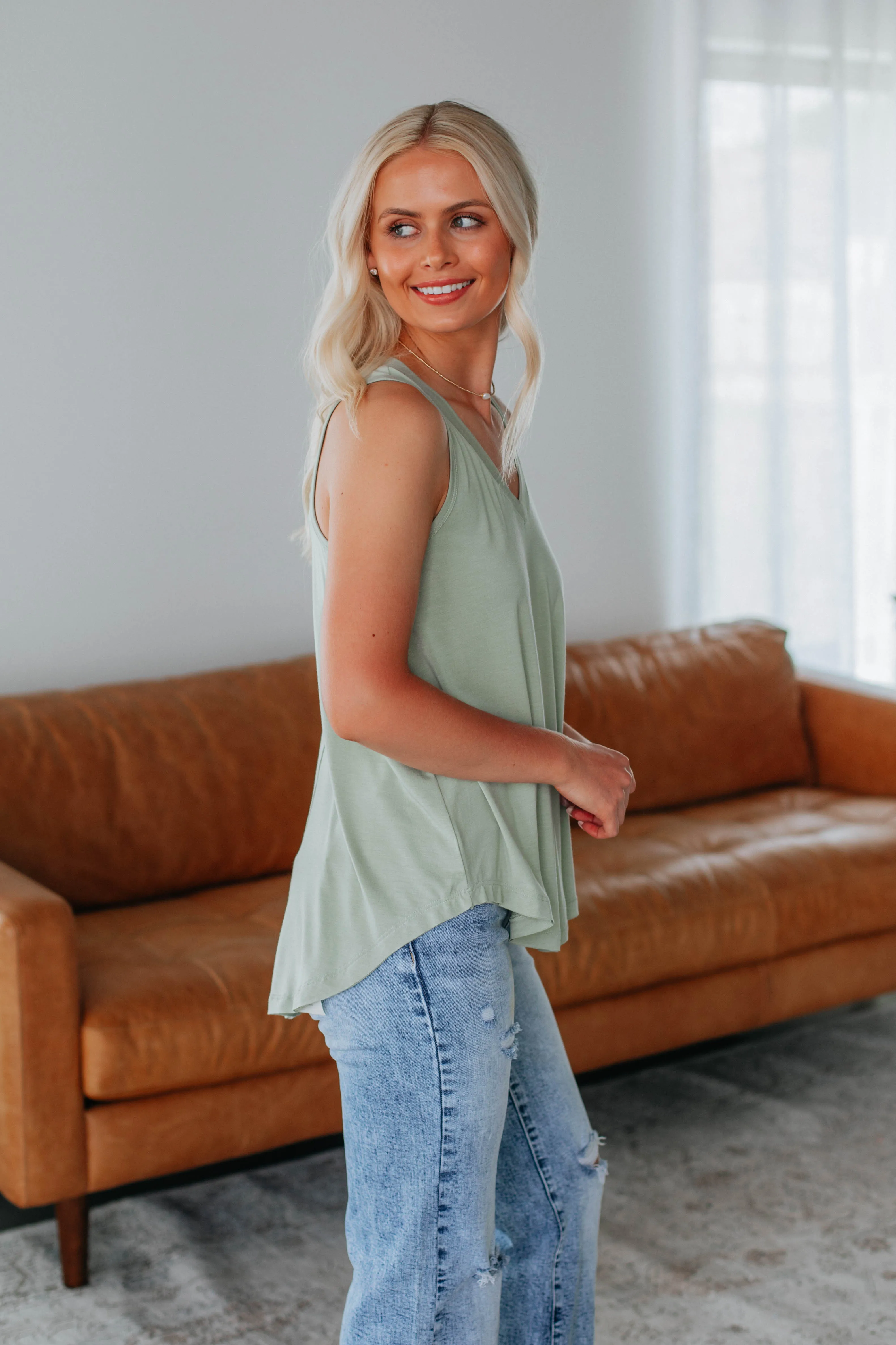 Teyana Tank - Sage sold by Wild Oak Boutique product image thumbnail 2