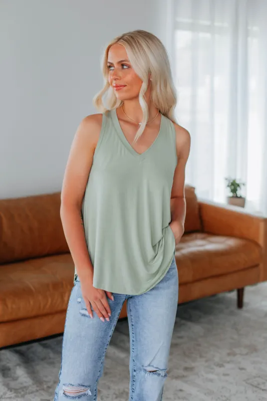Teyana Tank - Sage sold by Wild Oak Boutique