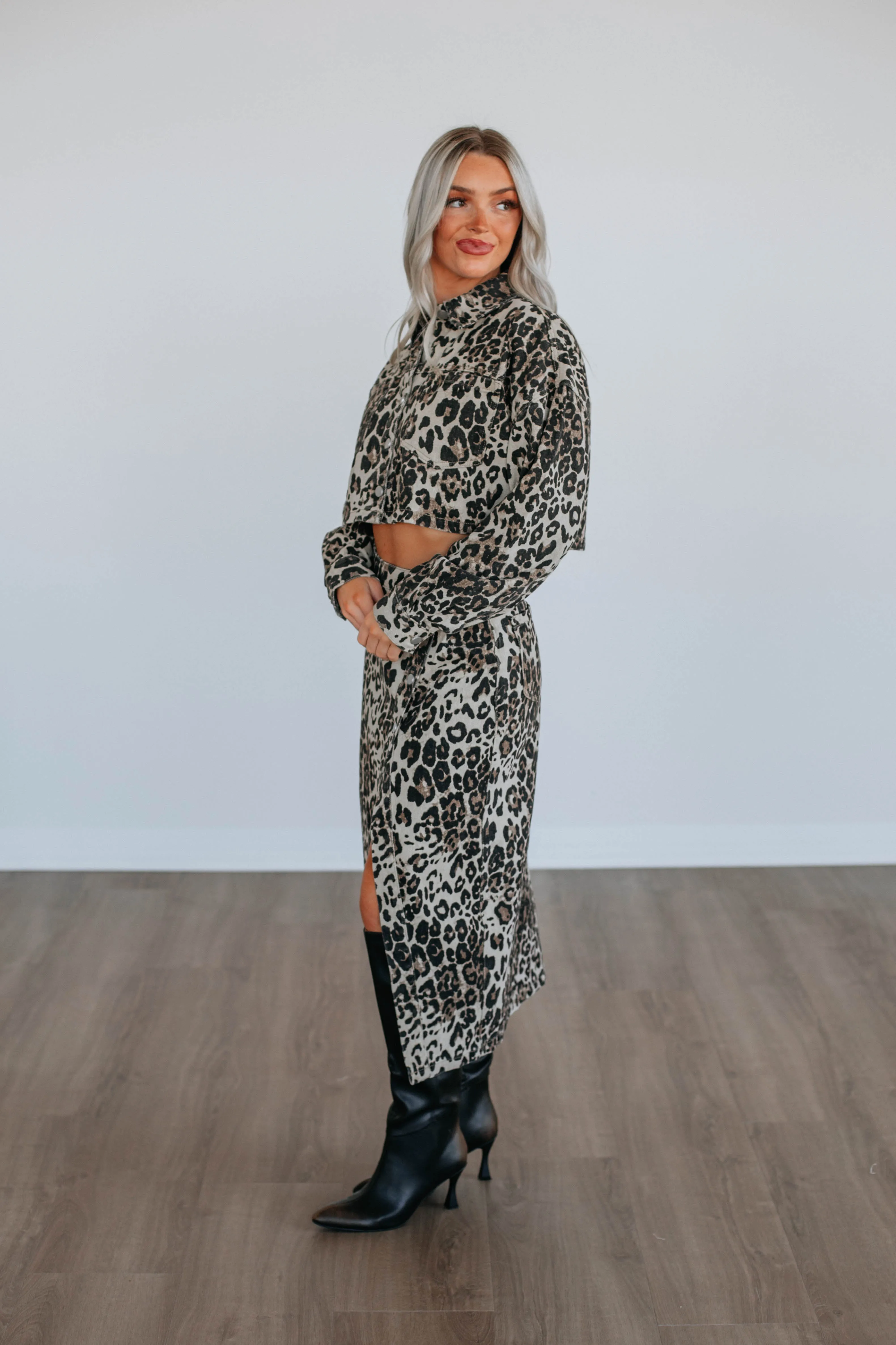 Crosby Denim Set - Leopard sold by Wild Oak Boutique product image thumbnail 2