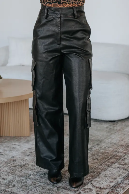 Suki Cargo Leather Pants sold by Wild Oak Boutique