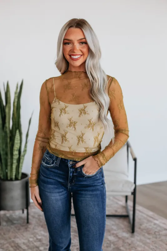 Asa Lace Top - Citron sold by Wild Oak Boutique