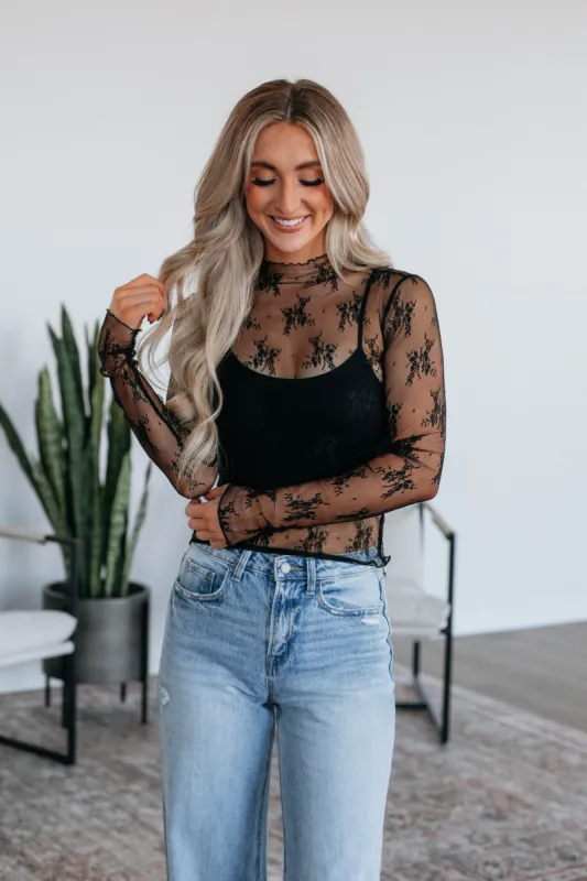 Asa Lace Top - Black sold by Wild Oak Boutique