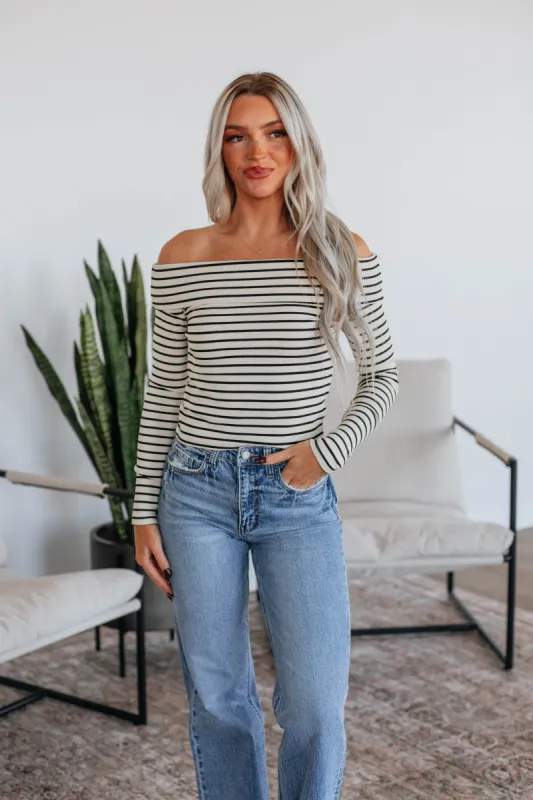 Jordanna Off Shoulder Top - Natural sold by Wild Oak Boutique