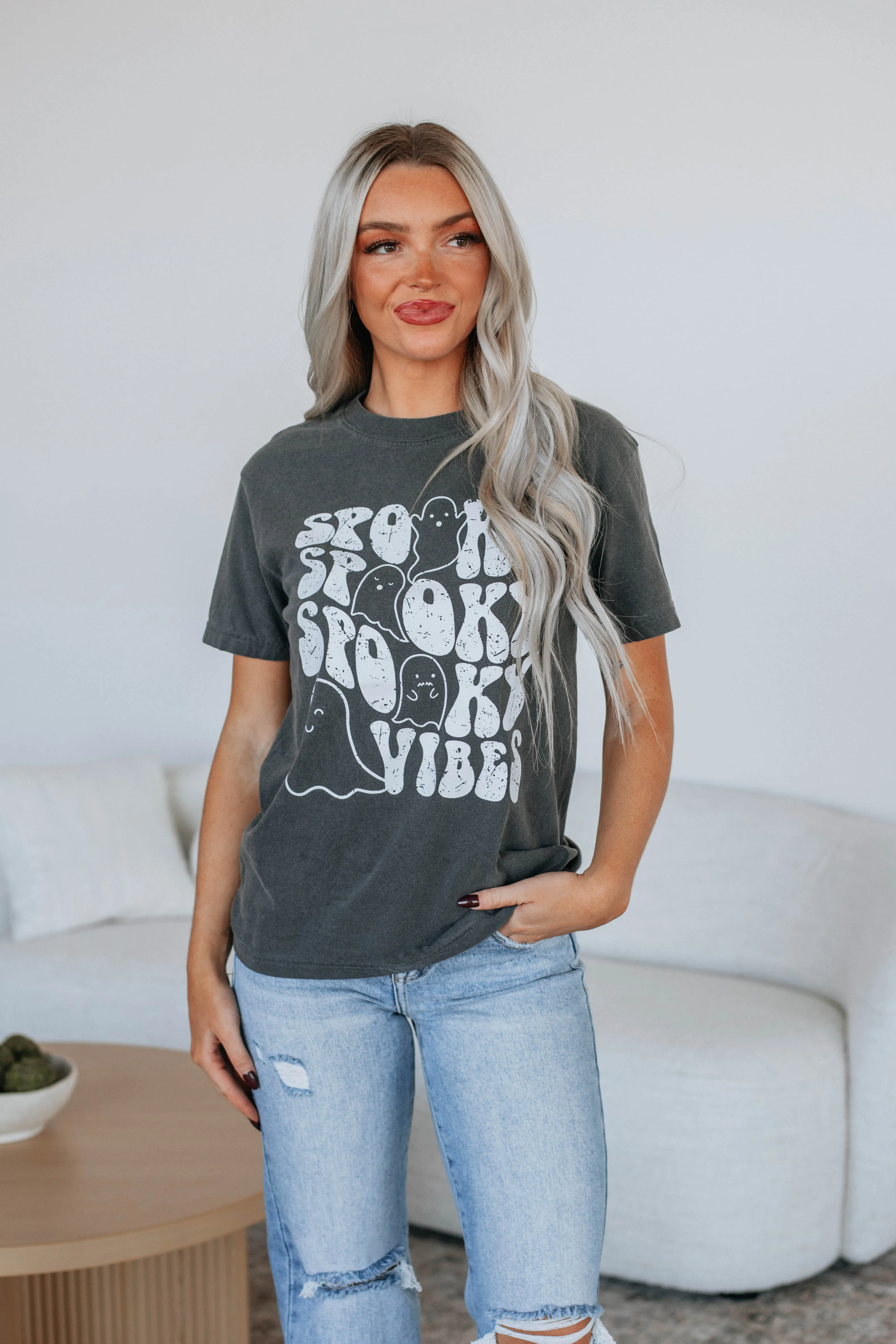Spooky Vibes Graphic Tee sold by Wild Oak Boutique