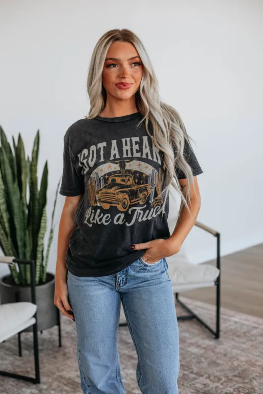 Heart Like A Truck Graphic Tee sold by Wild Oak Boutique