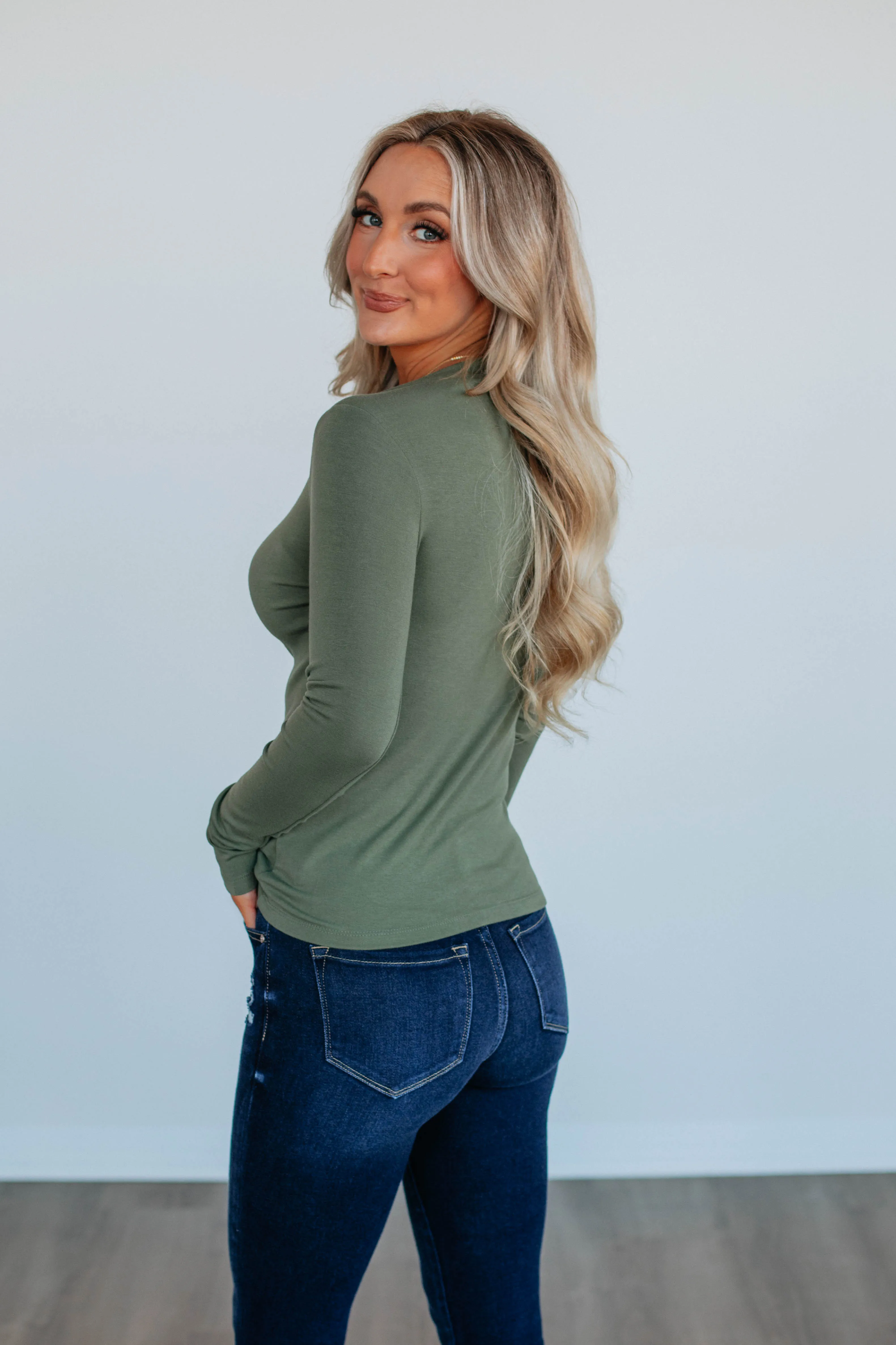 Audra Basic Top - Pine sold by Wild Oak Boutique product image thumbnail 5