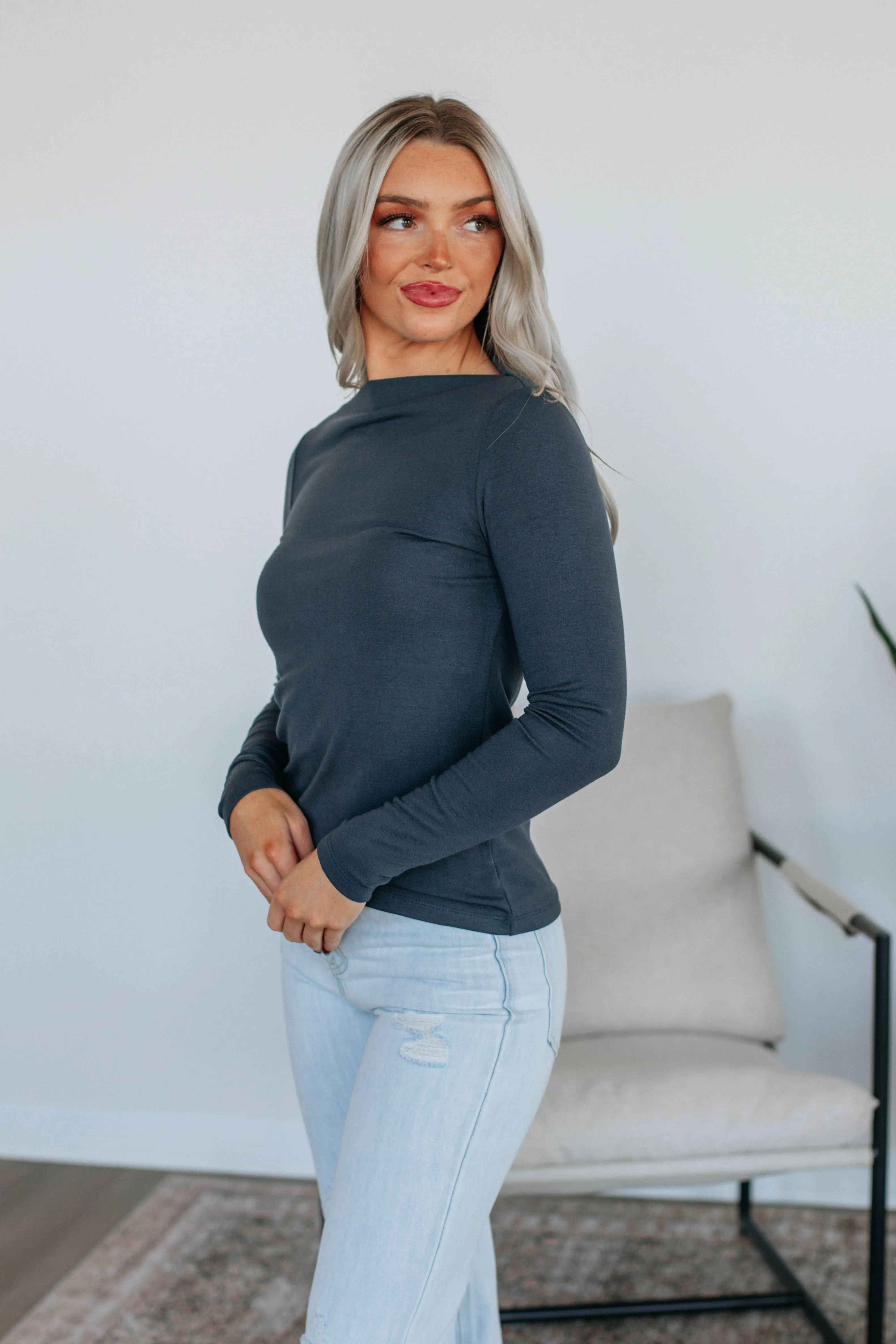 Audra Basic Top - Midnight sold by Wild Oak Boutique product image thumbnail 4