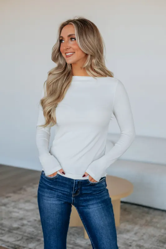Audra Basic Top - Ivory sold by Wild Oak Boutique