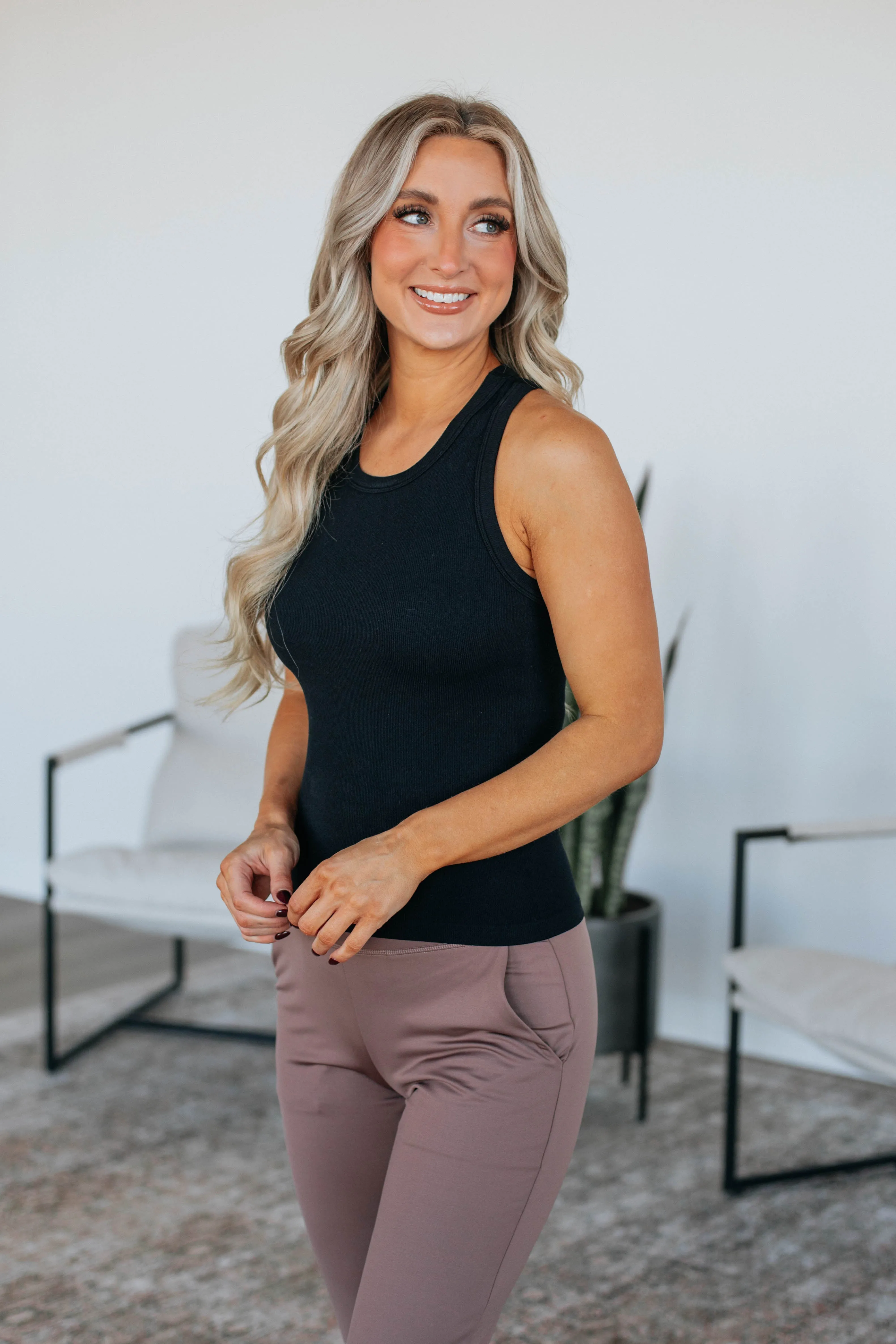 Maude Ribbed Tank - Black sold by Wild Oak Boutique product image thumbnail 3