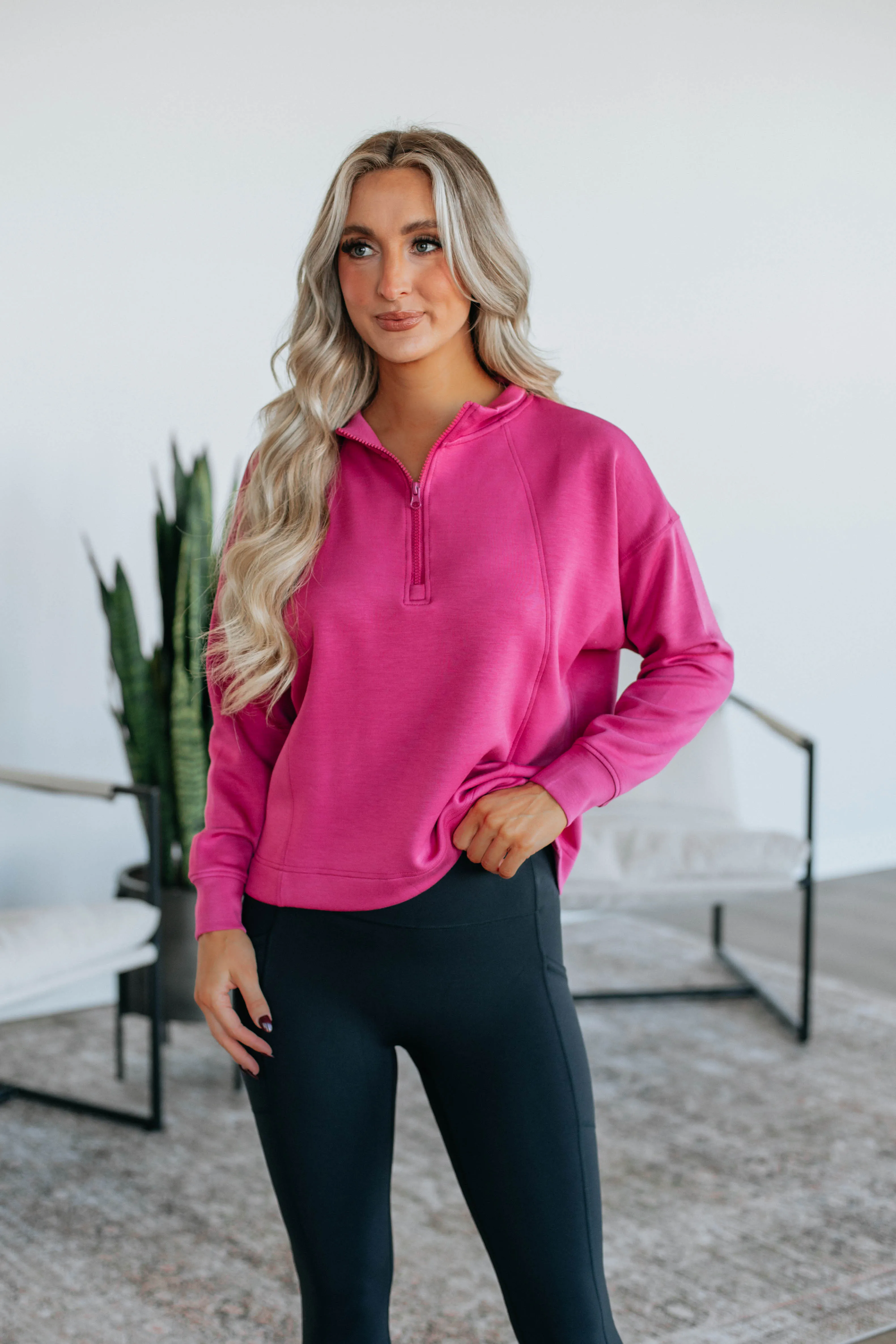 Rosanna Lounge Pullover - Raspberry sold by Wild Oak Boutique product image thumbnail 3