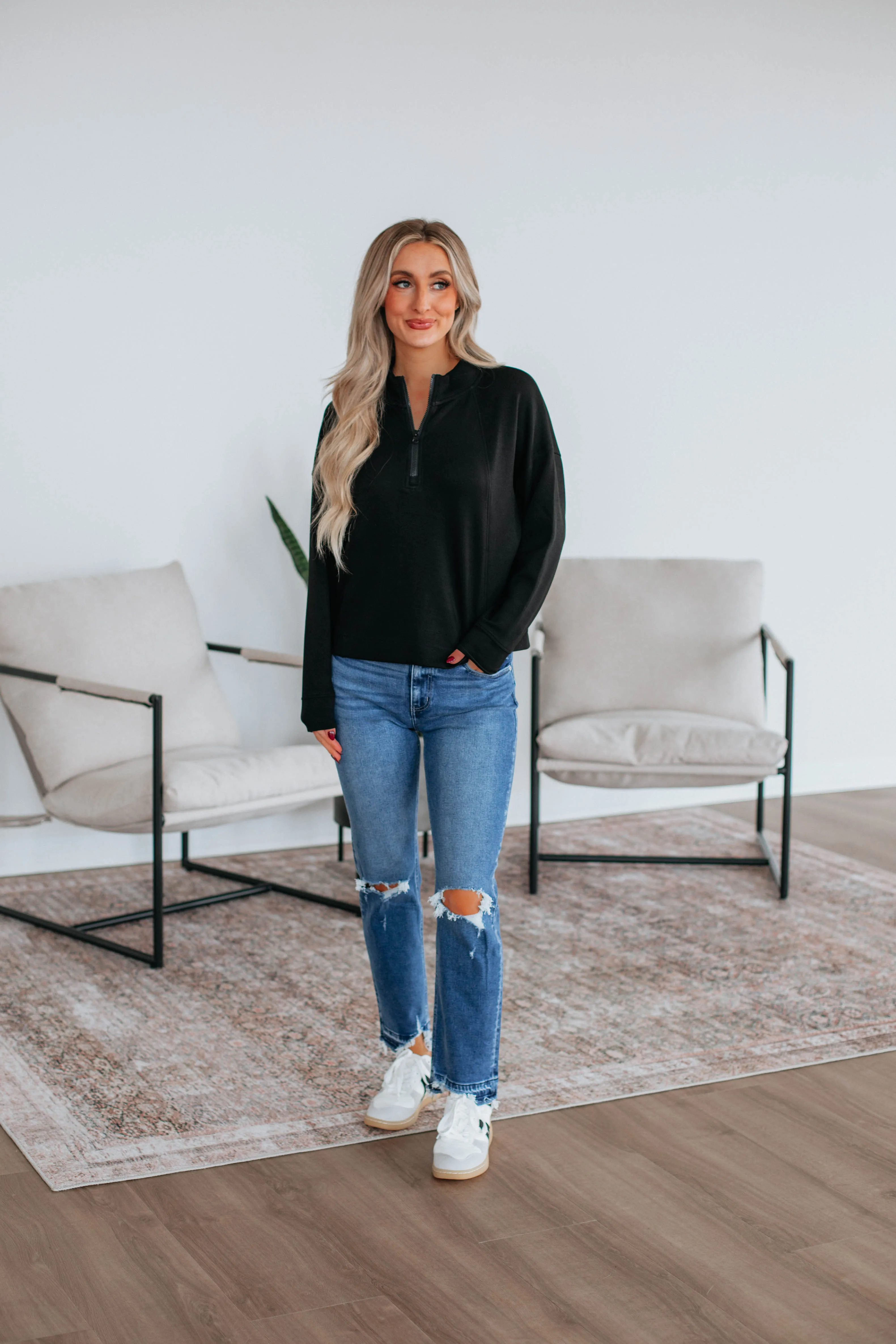 Rosanna Lounge Pullover - Black sold by Wild Oak Boutique product image thumbnail 3