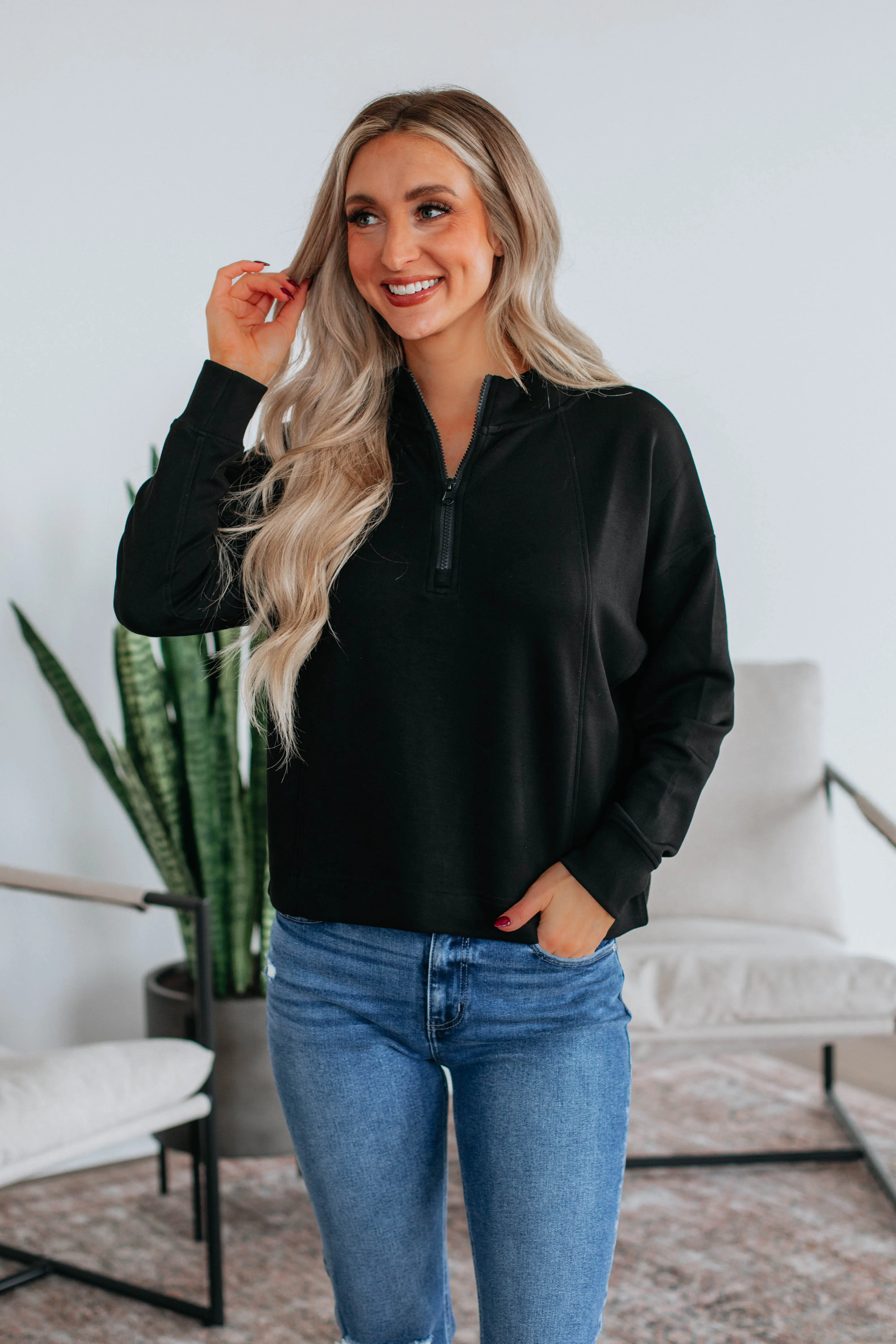 Rosanna Lounge Pullover - Black sold by Wild Oak Boutique