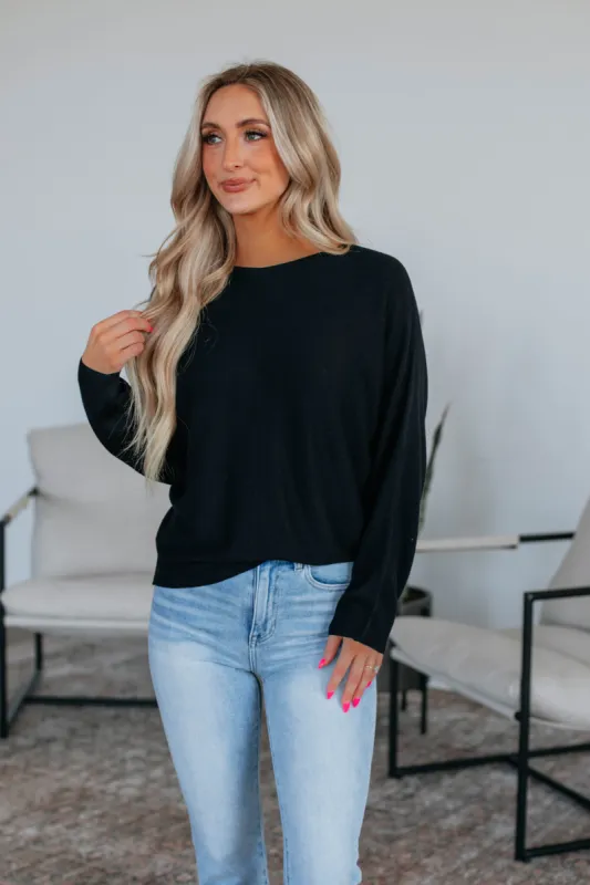 Gentry Dolman Sweater - Black sold by Wild Oak Boutique