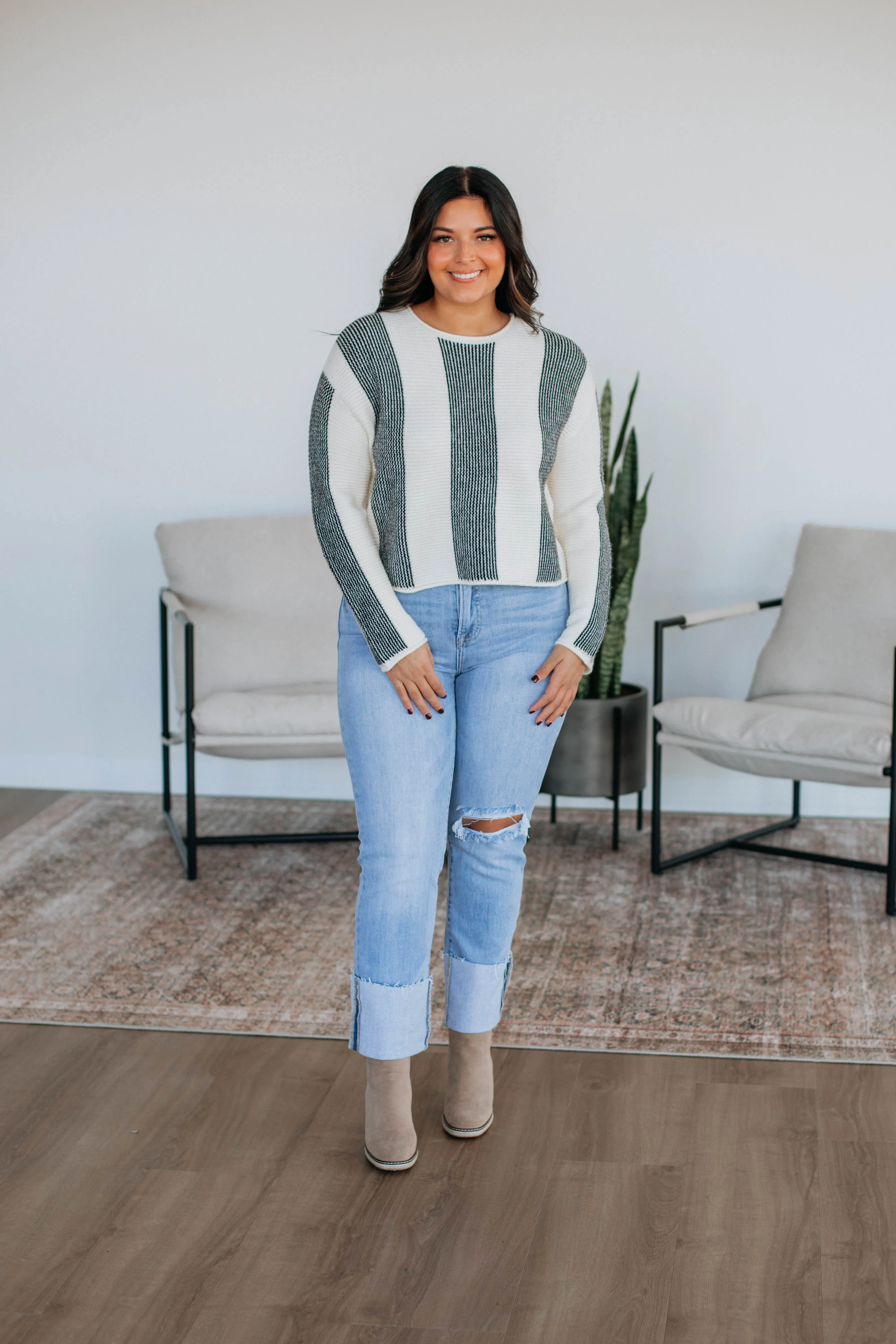 Aerin Striped Sweater sold by Wild Oak Boutique product image thumbnail 4