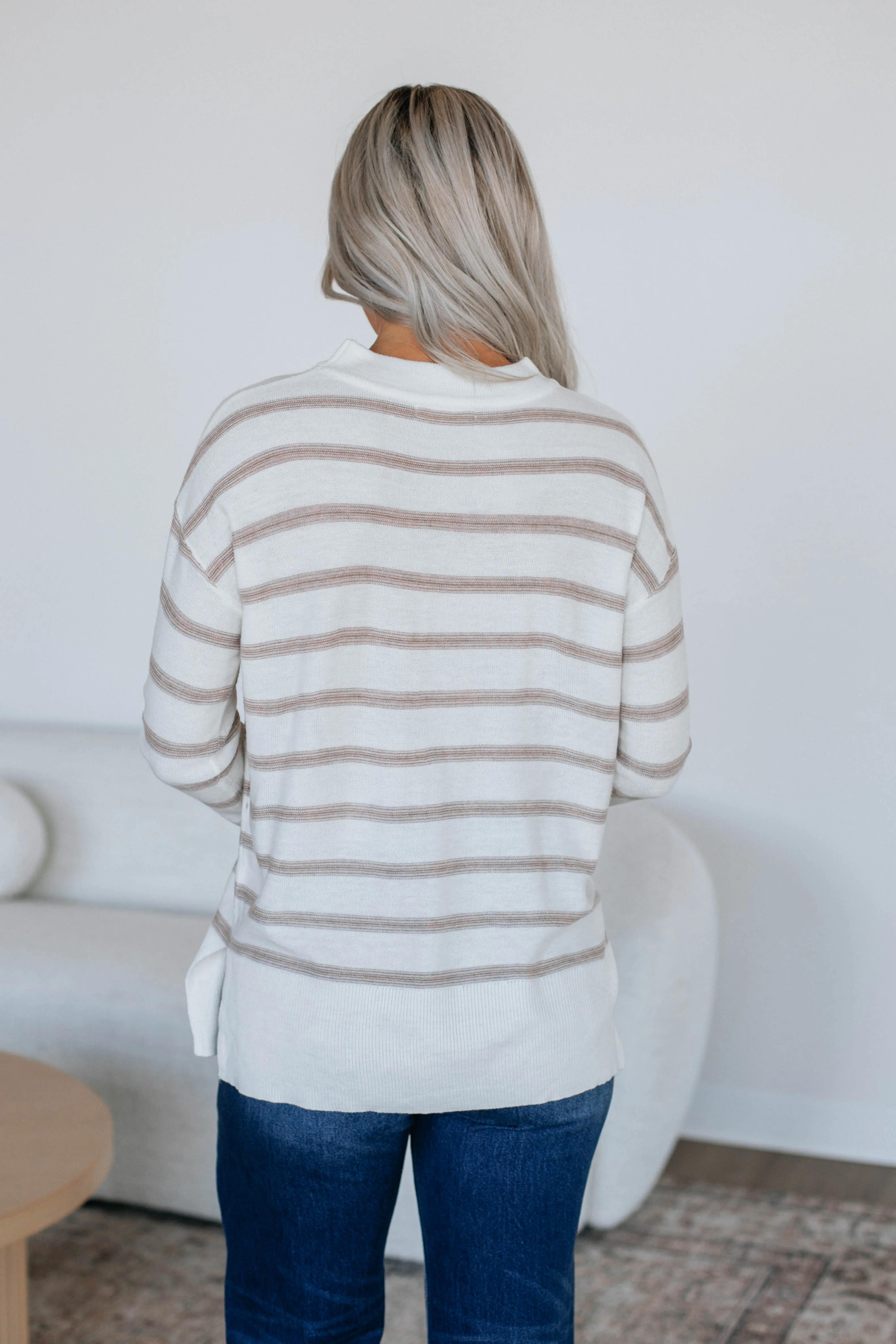 Cullan Striped Sweater - Ivory sold by Wild Oak Boutique product image thumbnail 4