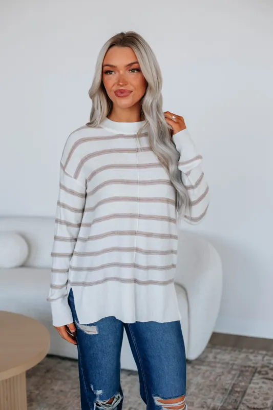 Cullan Striped Sweater - Ivory sold by Wild Oak Boutique