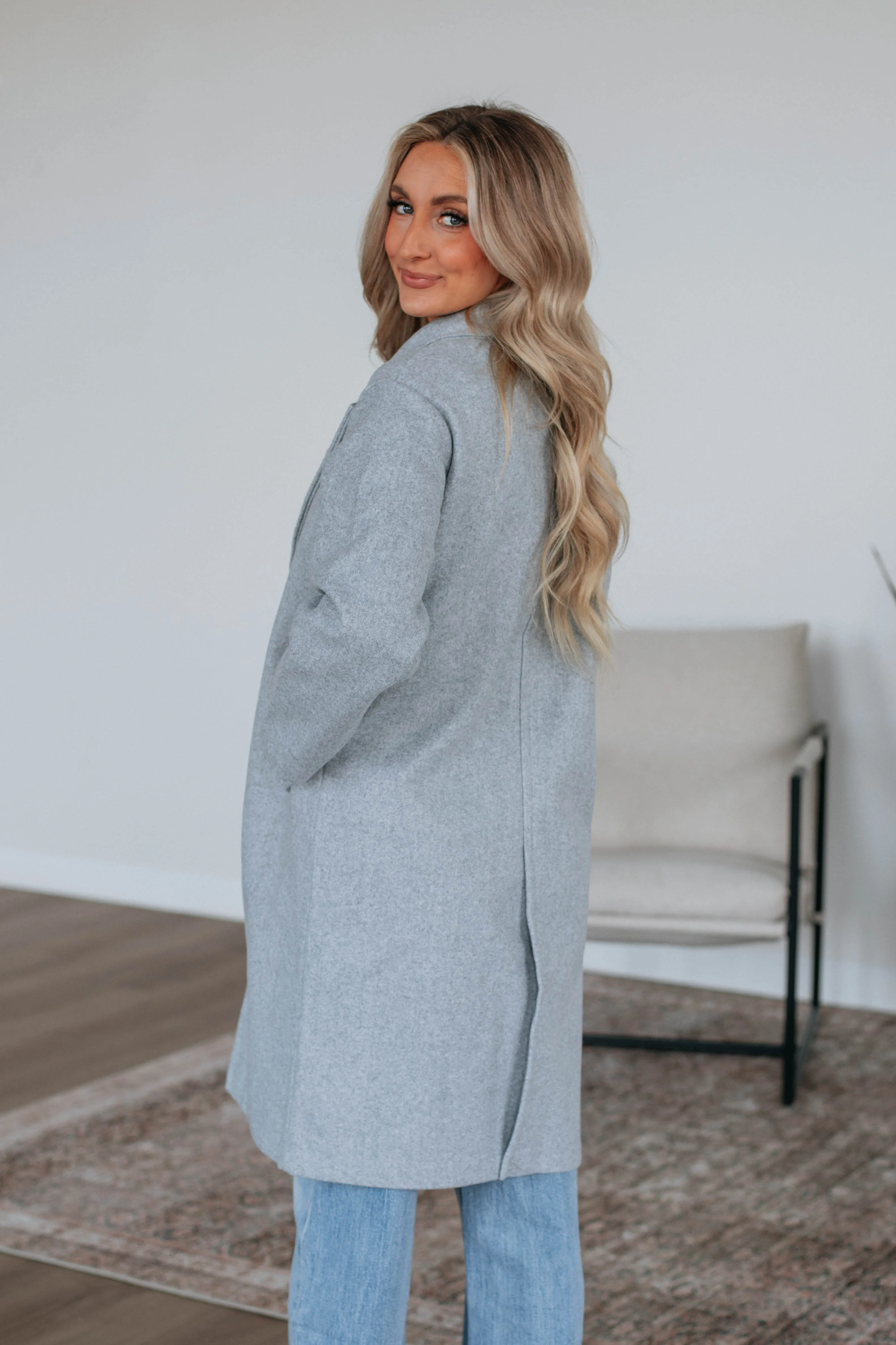 Braving The Cold Coat - Heather Grey sold by Wild Oak Boutique product image thumbnail 5