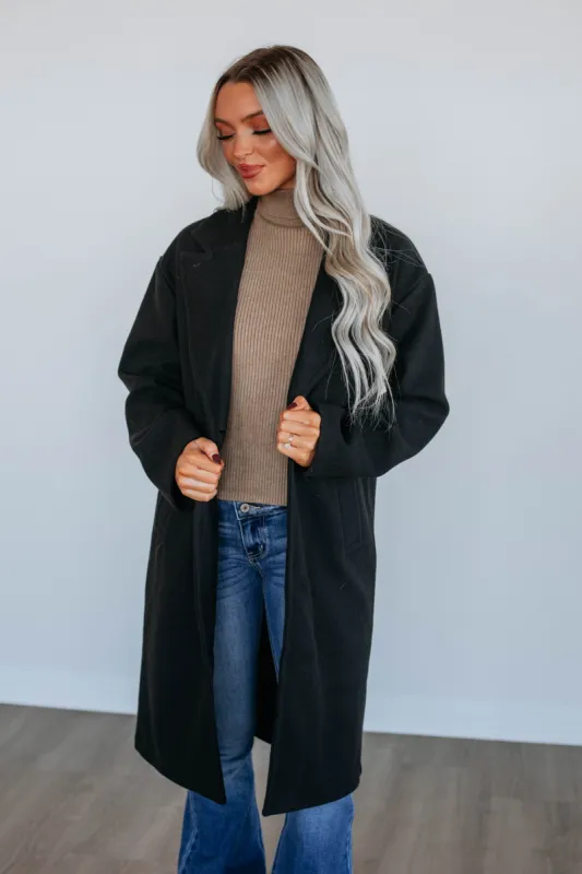 Braving The Cold Coat - Black sold by Wild Oak Boutique