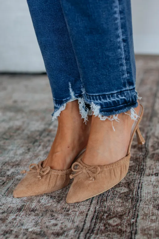 Keep Me Posted Heels - Sand sold by Wild Oak Boutique