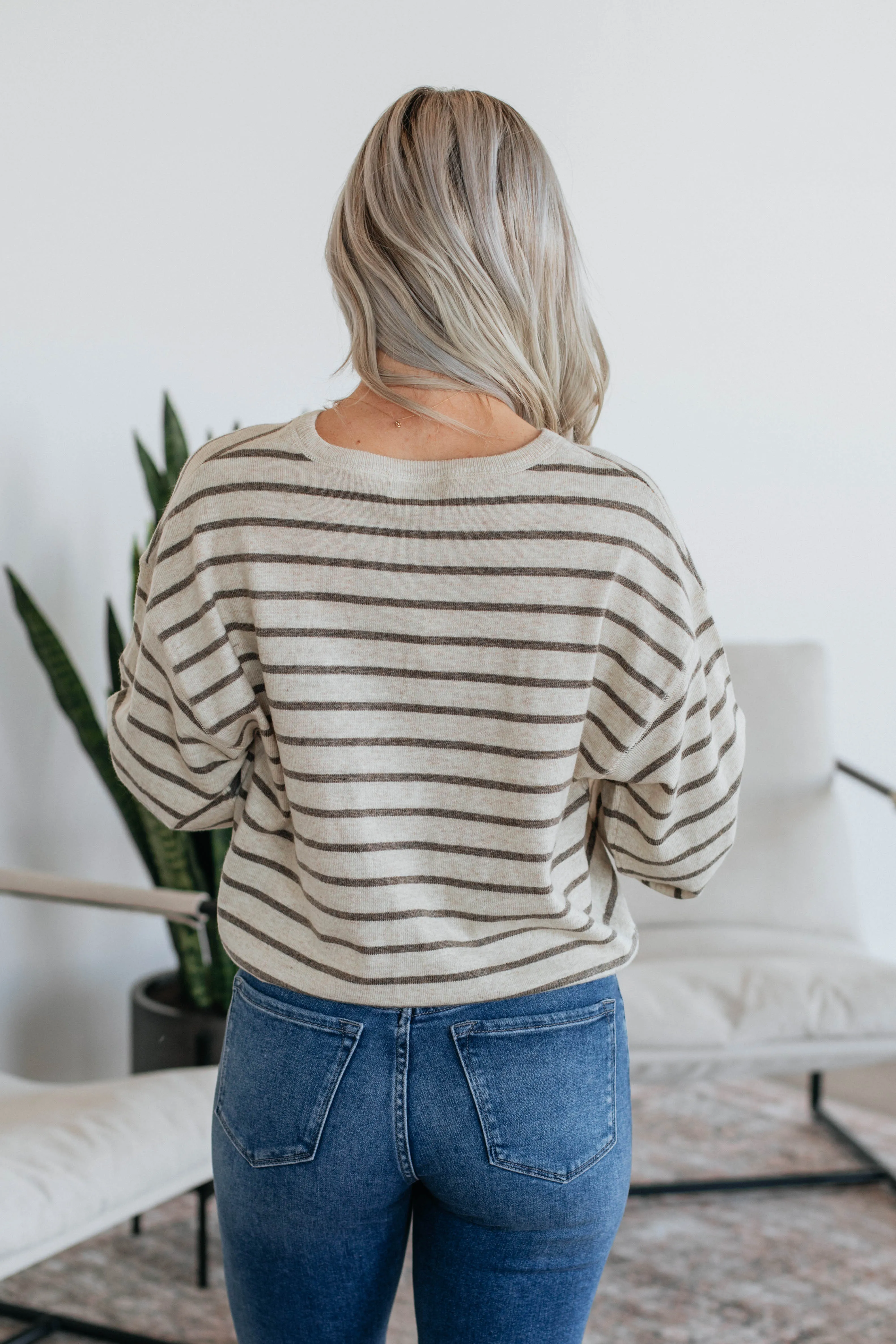 Kylene Striped Top - Latte sold by Wild Oak Boutique product image thumbnail 5