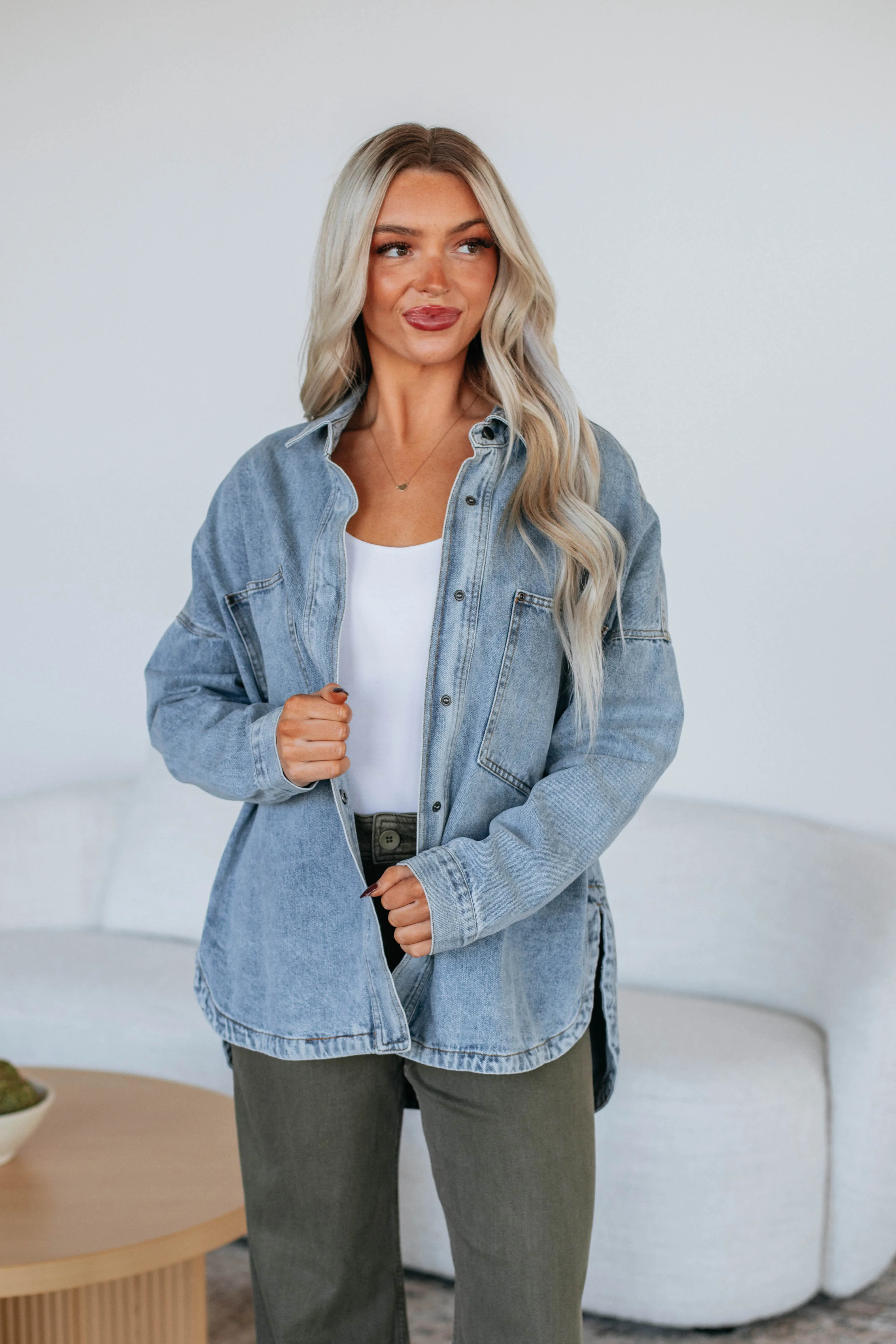 Callahan Denim Shacket - Light Wash sold by Wild Oak Boutique