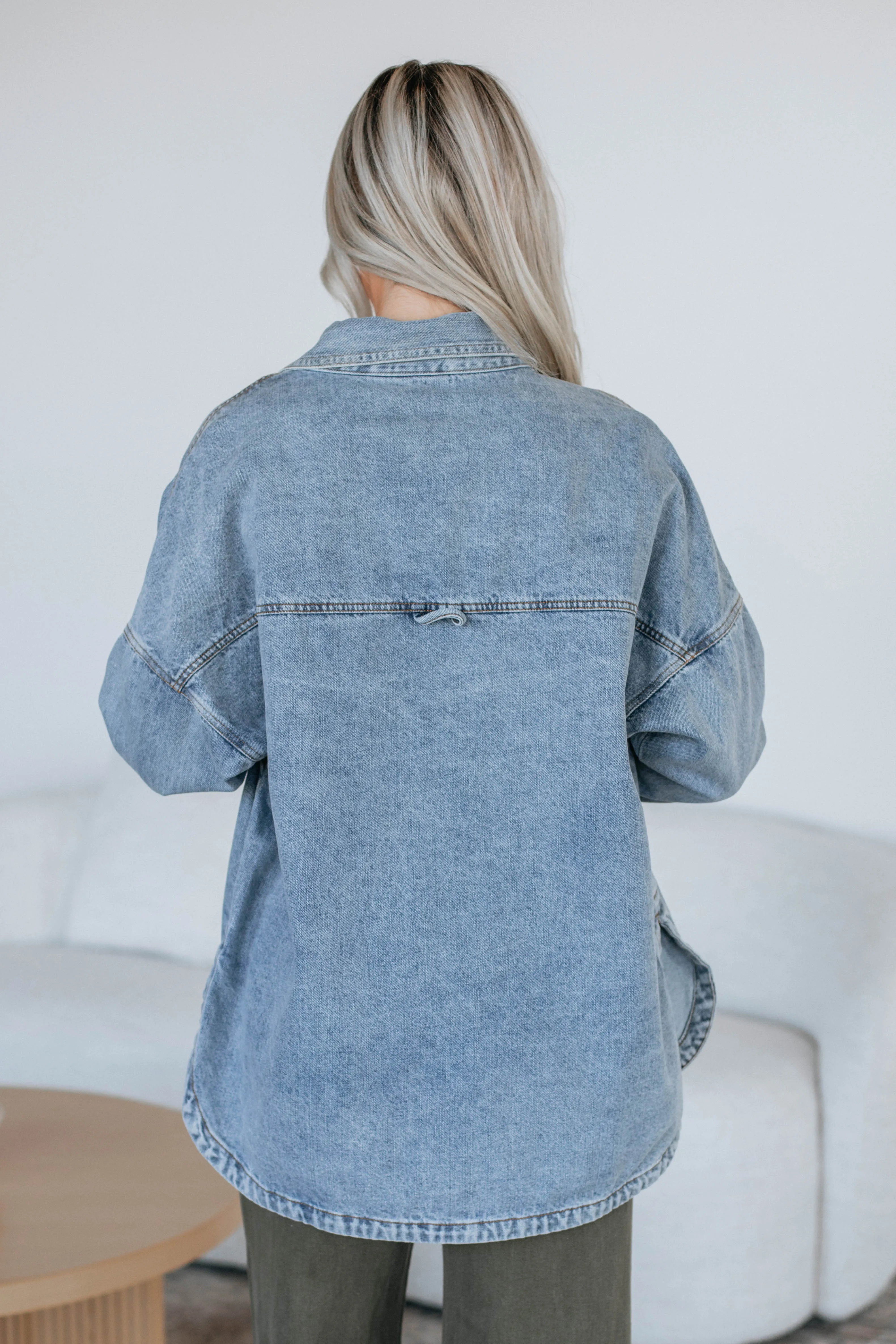 Callahan Denim Shacket - Light Wash sold by Wild Oak Boutique product image thumbnail 5