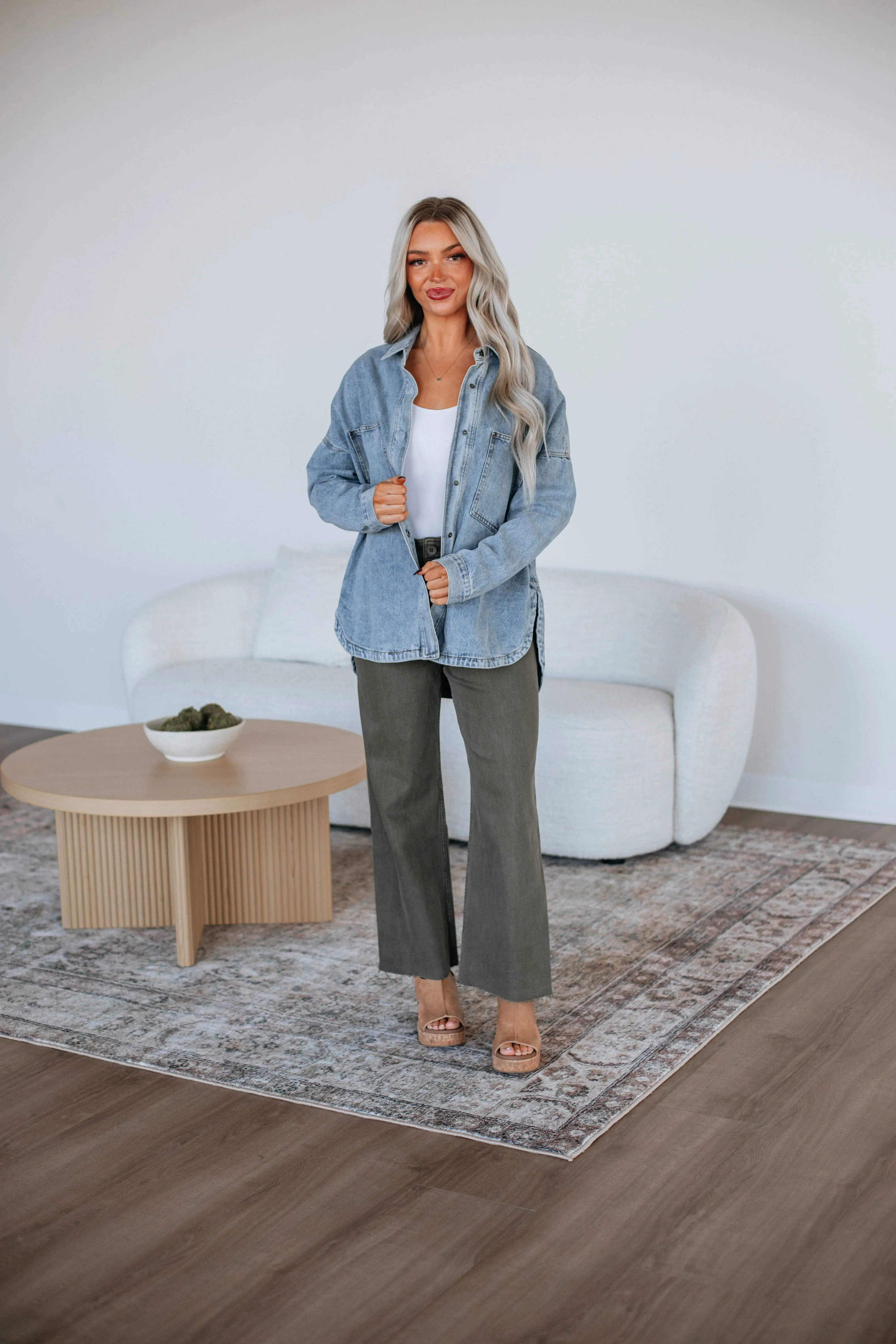 Callahan Denim Shacket - Light Wash sold by Wild Oak Boutique product image thumbnail 3