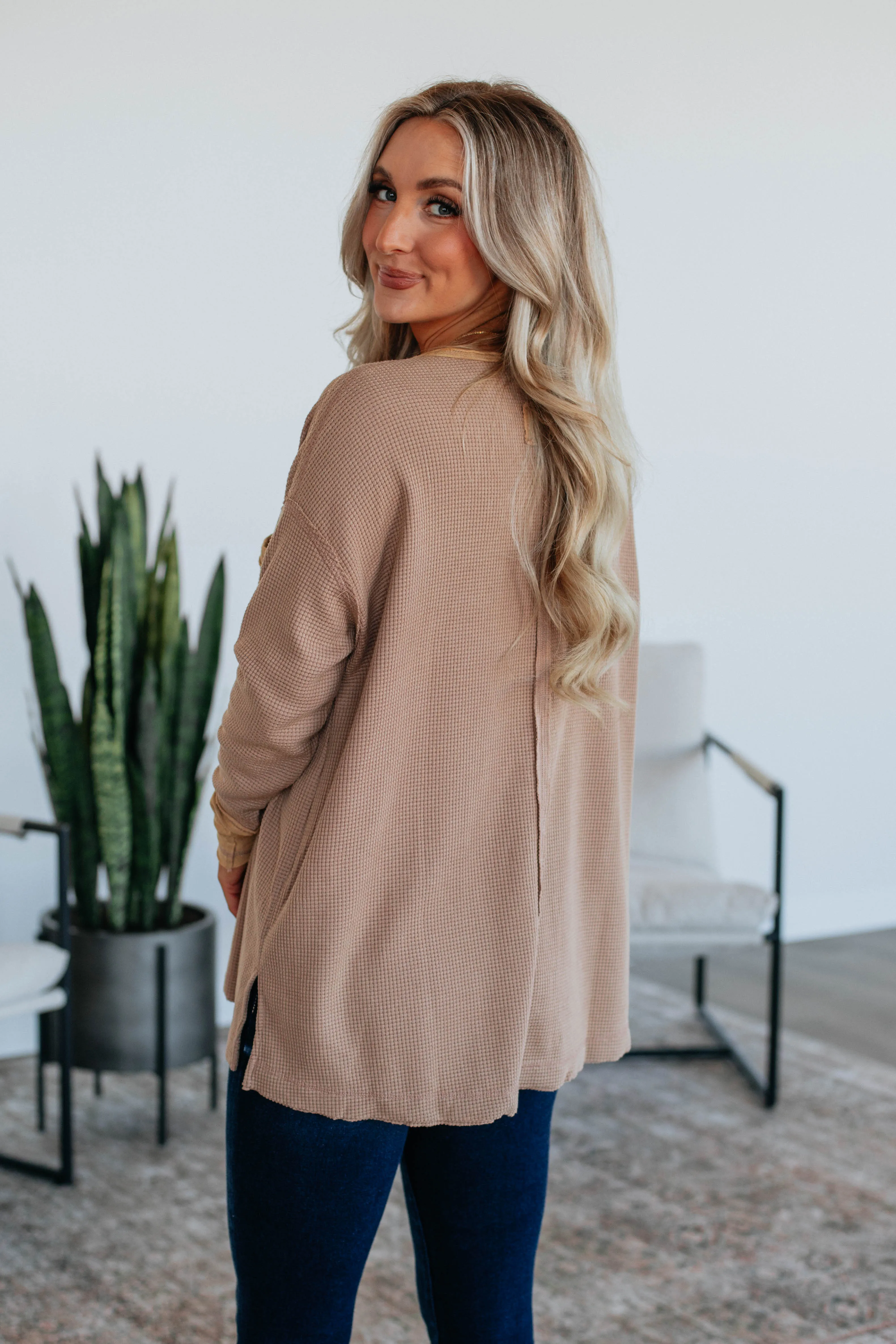 Julya Henley Top - Dusty Camel sold by Wild Oak Boutique product image thumbnail 5