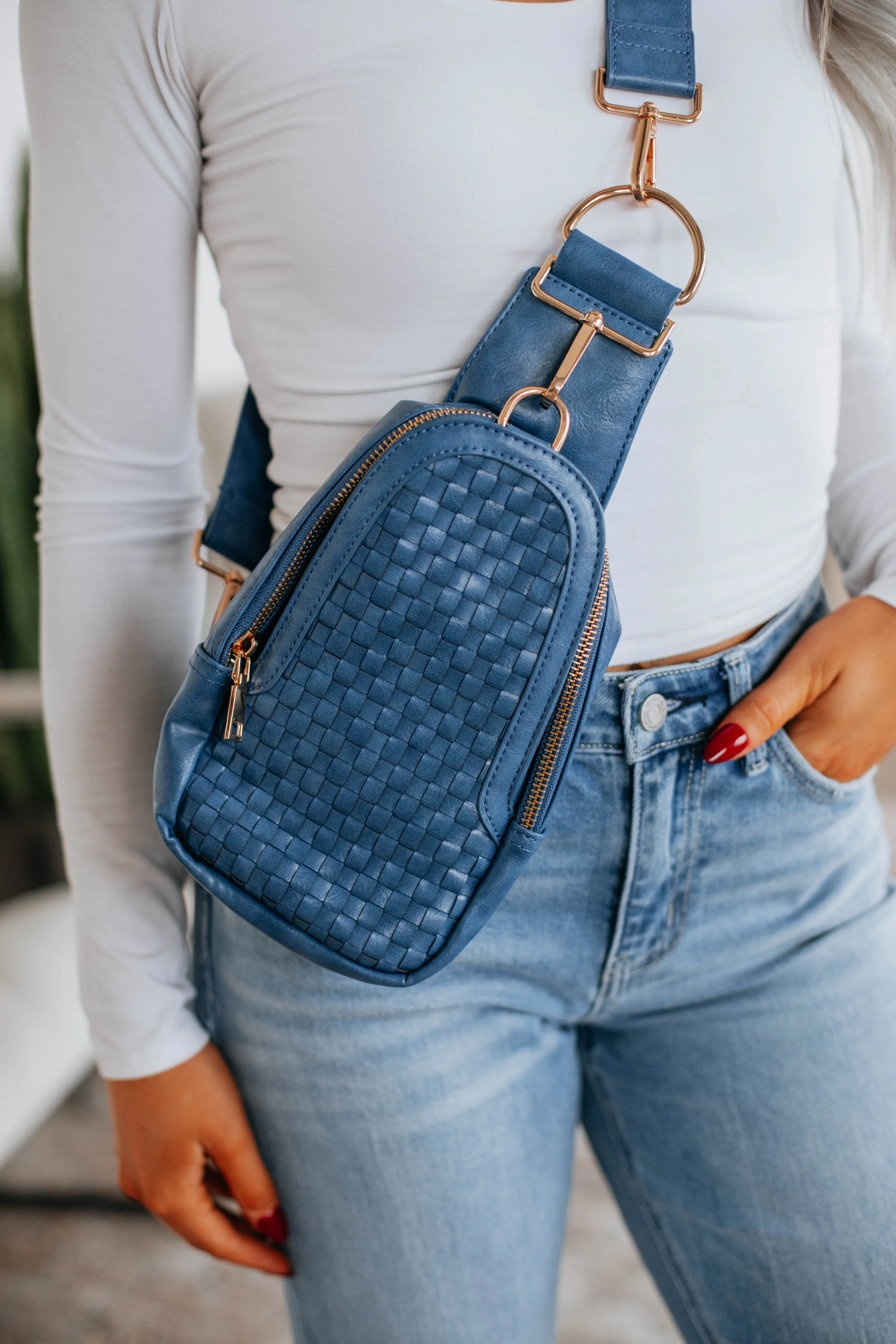 Mattie Crossbody Bag - Steel Blue sold by Wild Oak Boutique