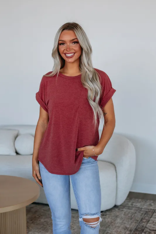 Bower Basic Tee - Wine sold by Wild Oak Boutique