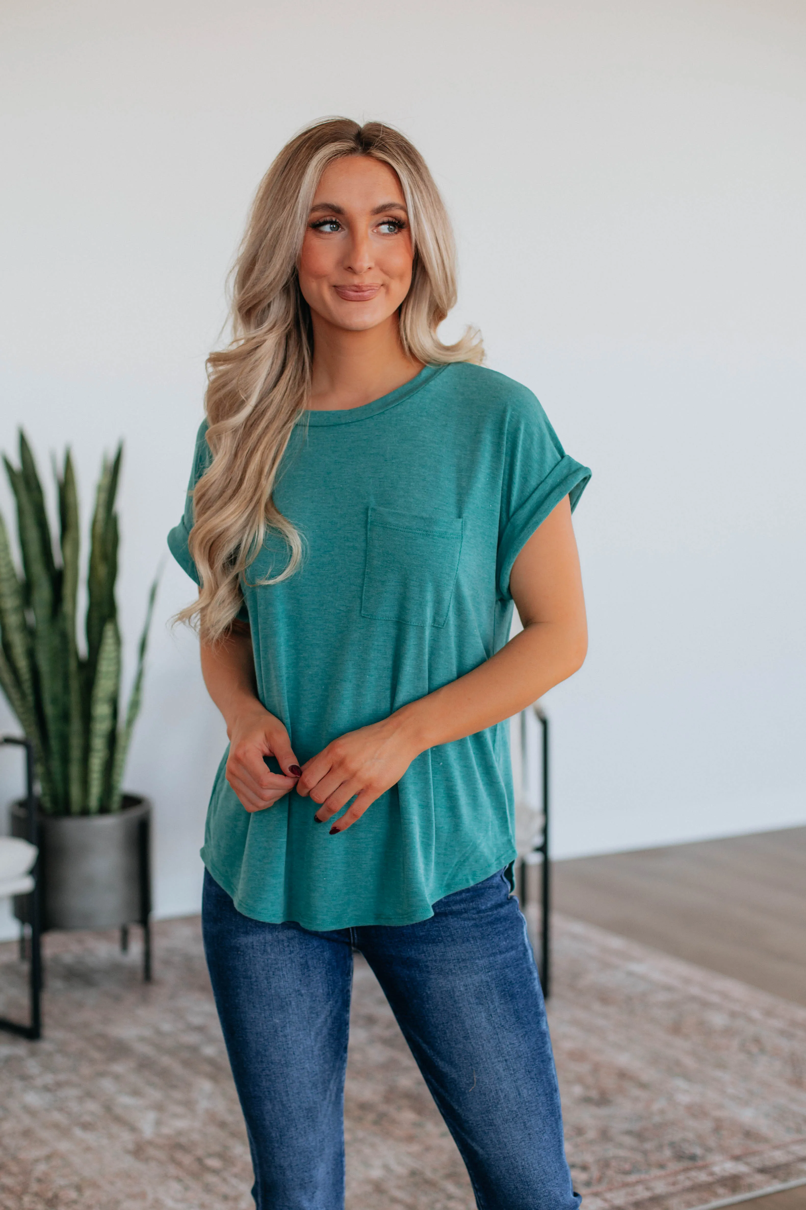 Bower Basic Tee - Jade sold by Wild Oak Boutique