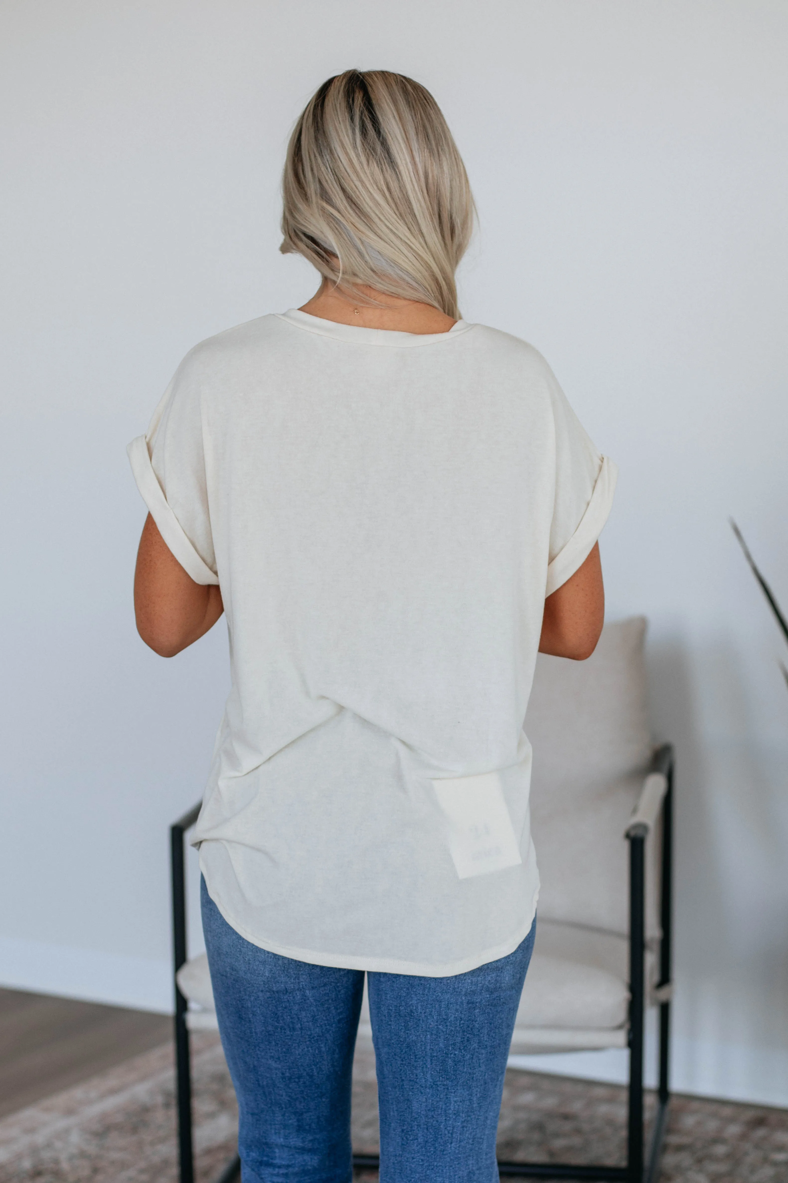 Bower Basic Tee - Cream sold by Wild Oak Boutique product image thumbnail 4