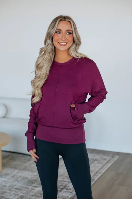 Stefani Dolman Top - Plum sold by Wild Oak Boutique