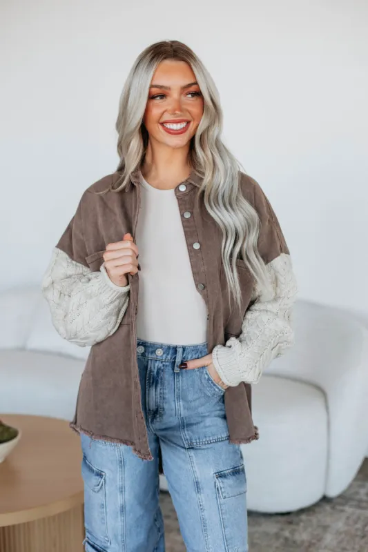 Gera Contrast Shacket sold by Wild Oak Boutique