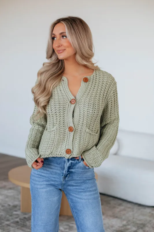 Keiser Knit Cardigan - Sage sold by Wild Oak Boutique