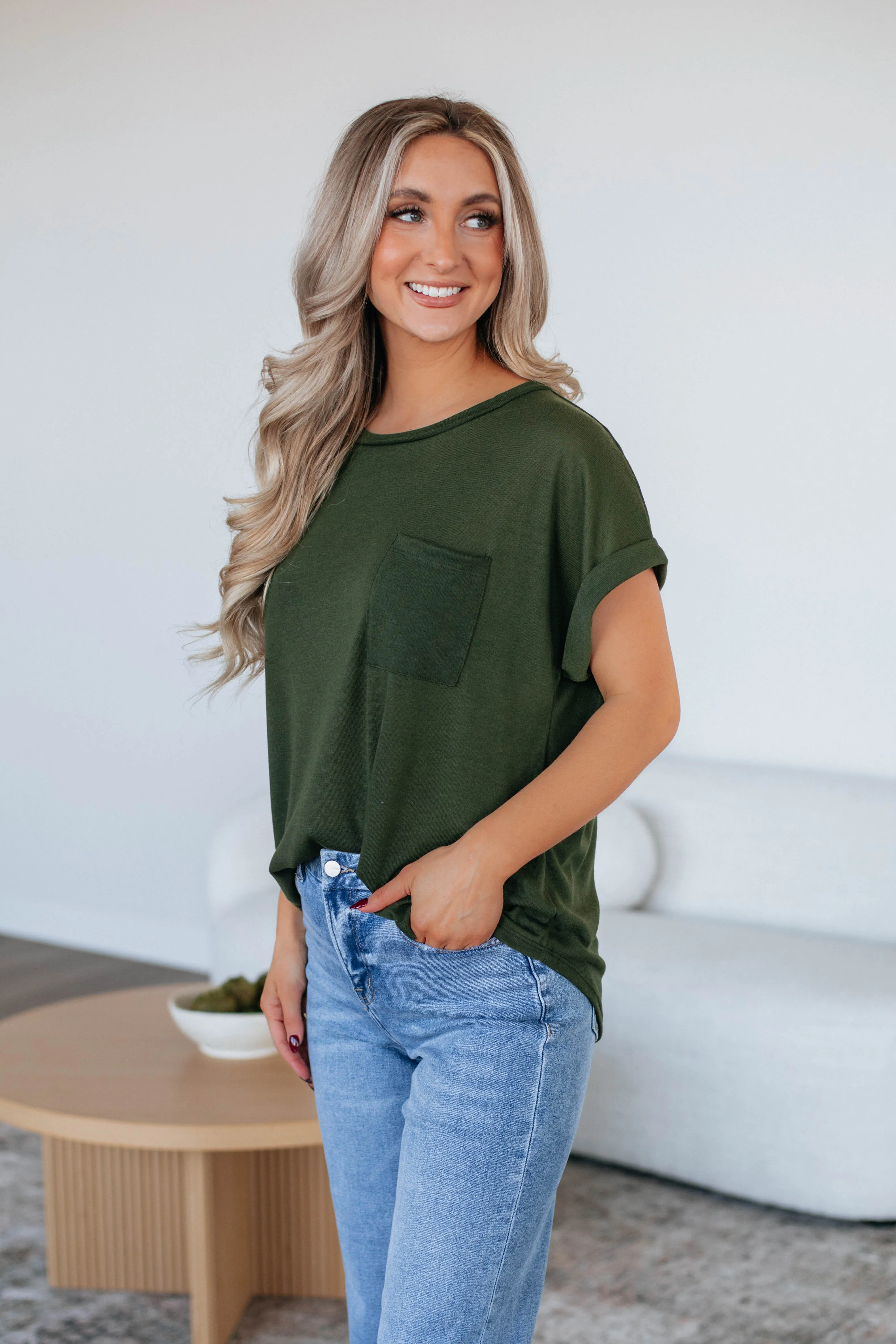 Jaimie Basic Tee - Forest sold by Wild Oak Boutique product image thumbnail 4