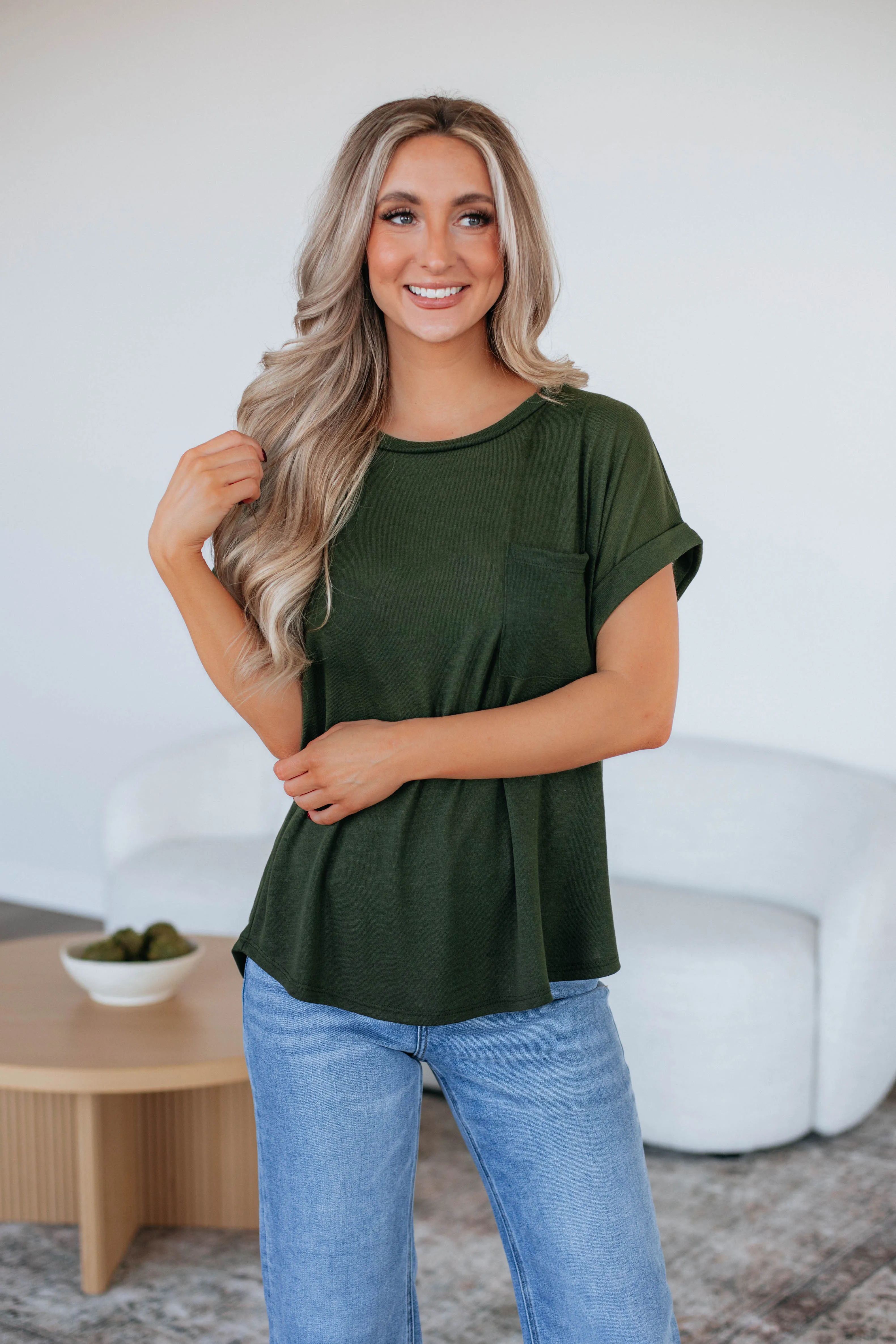 Jaimie Basic Tee - Forest sold by Wild Oak Boutique product image thumbnail 2