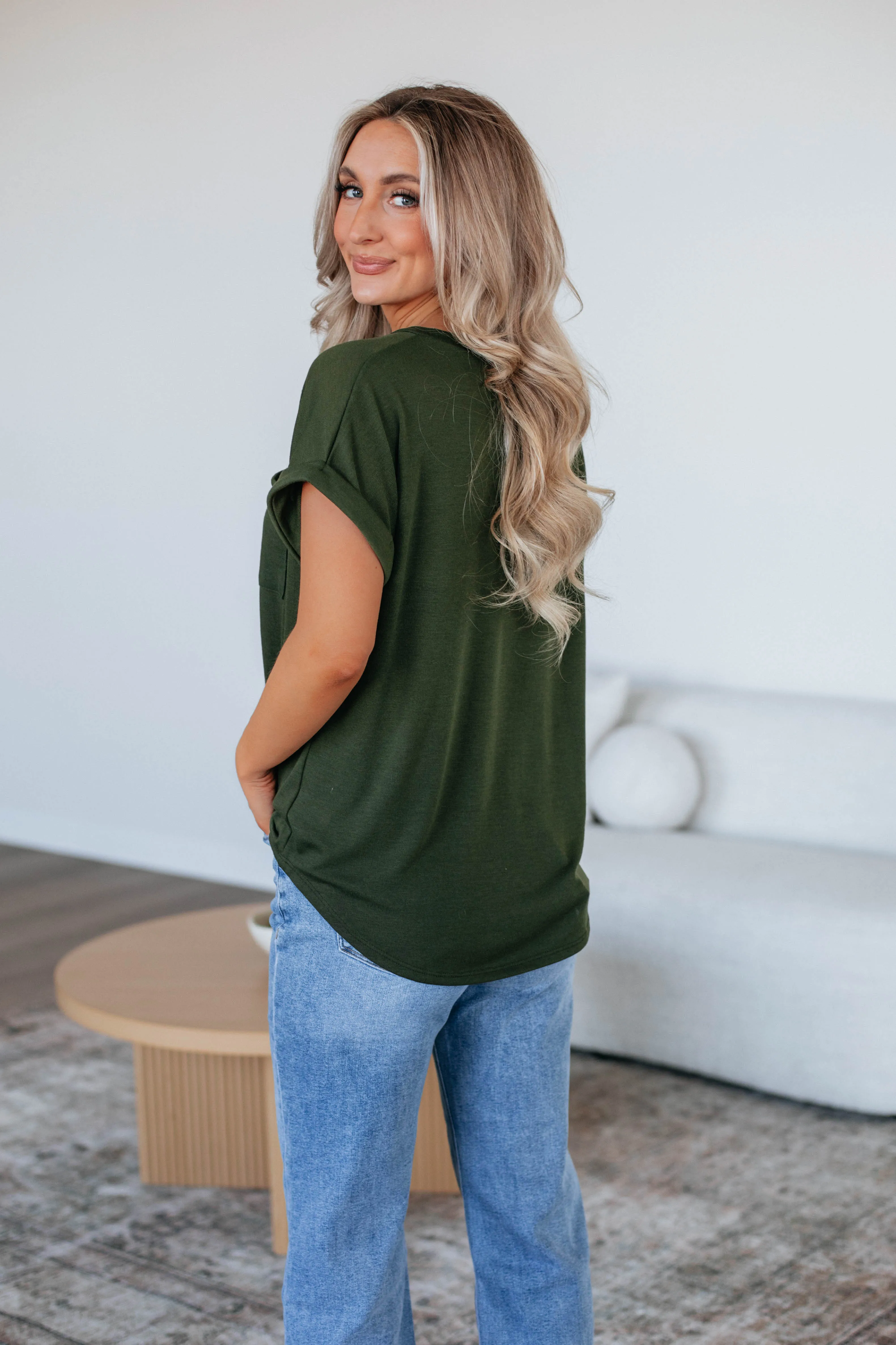 Jaimie Basic Tee - Forest sold by Wild Oak Boutique product image thumbnail 5